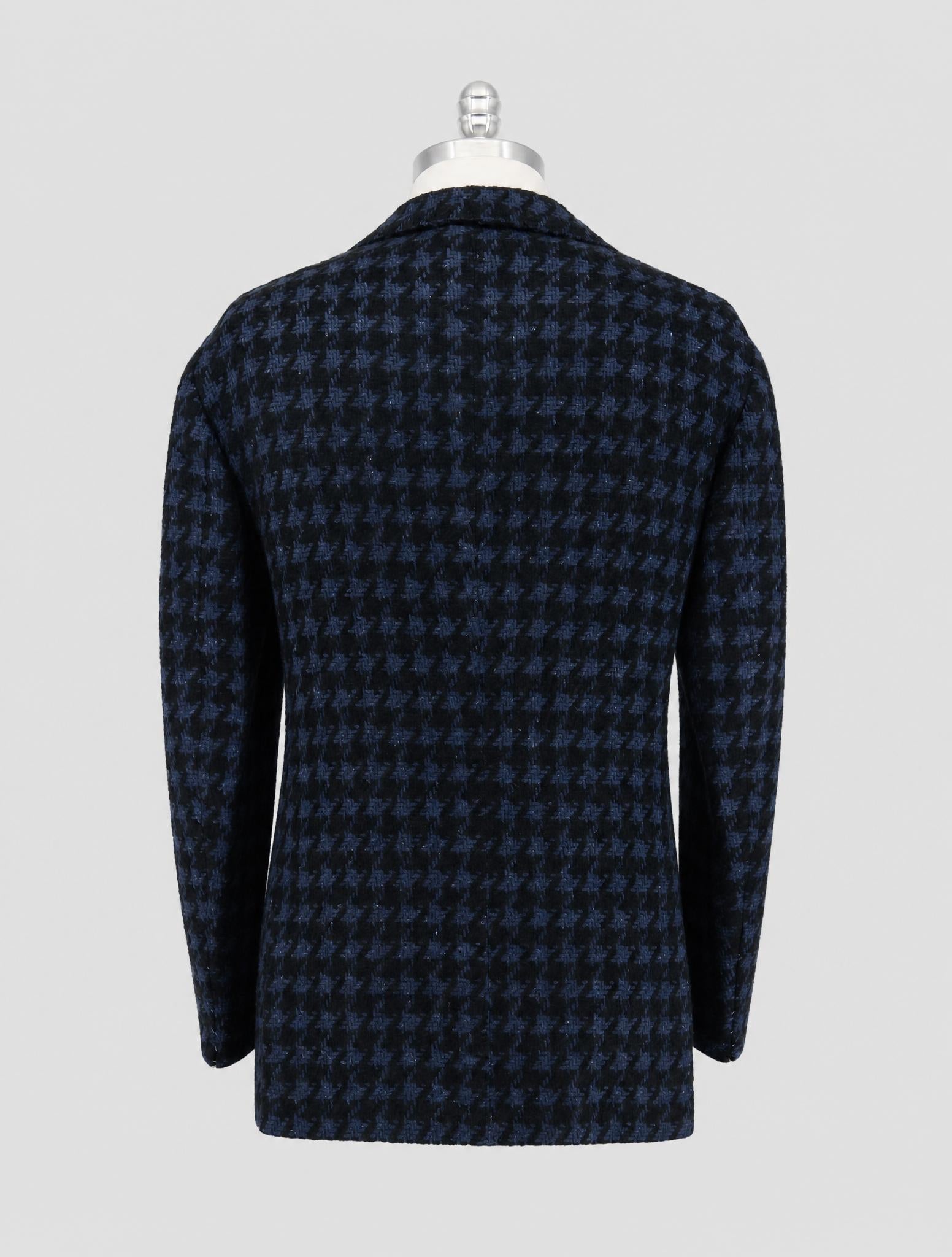 Kiton Blue Black Cashmere Silk Blazer