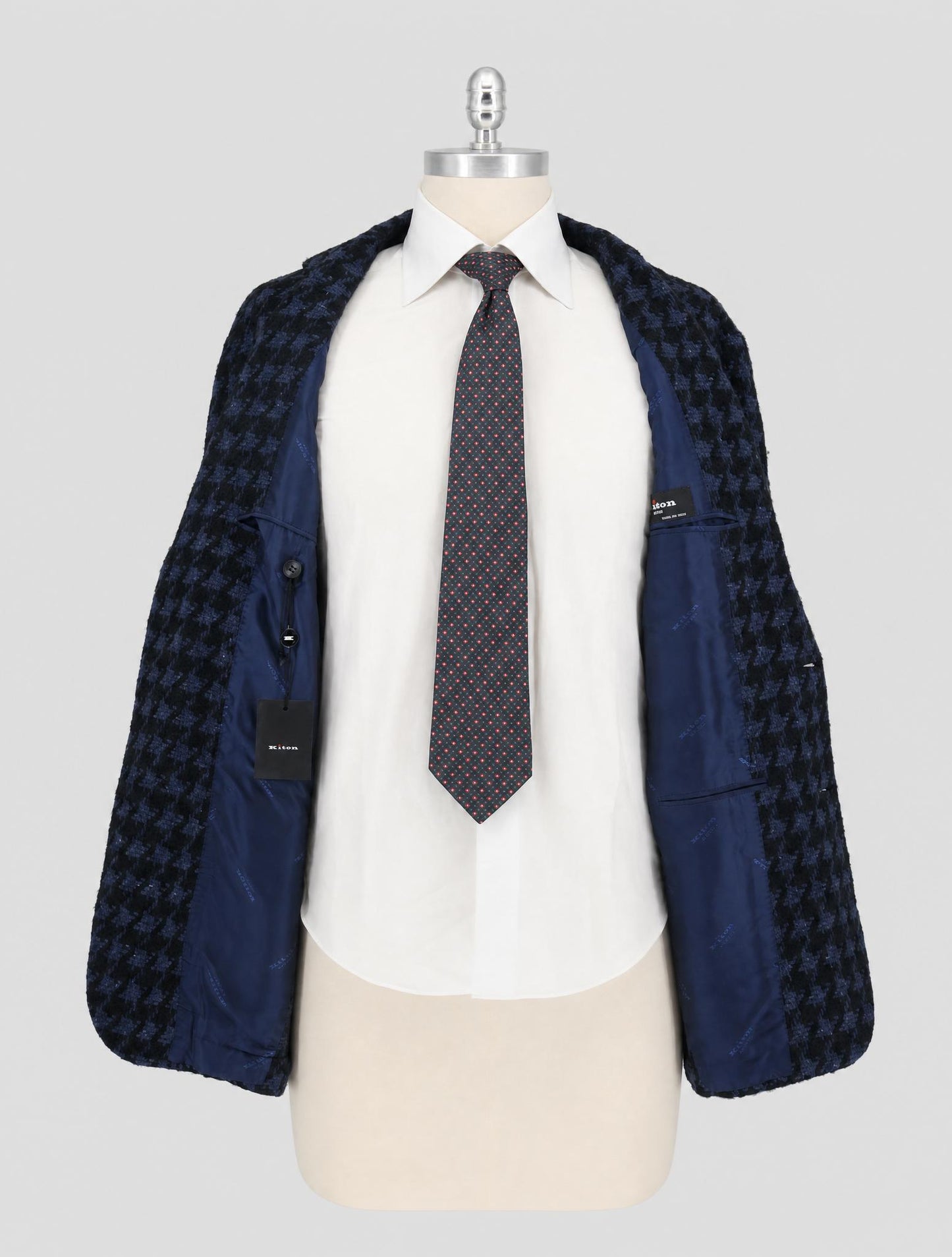 Kiton Blue Black Cashmere Silk Blazer