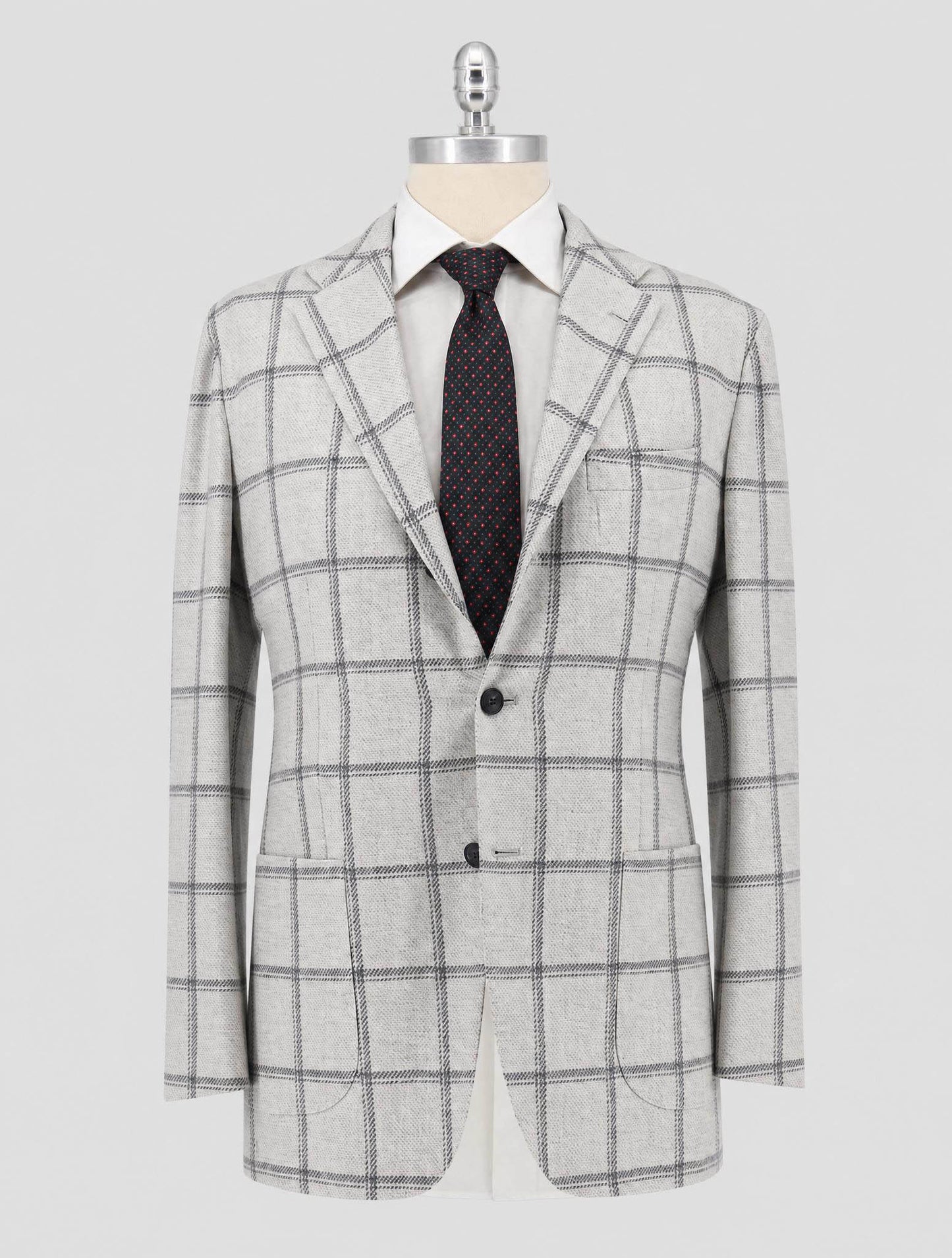 Kiton Gray White Cashmere Blazer