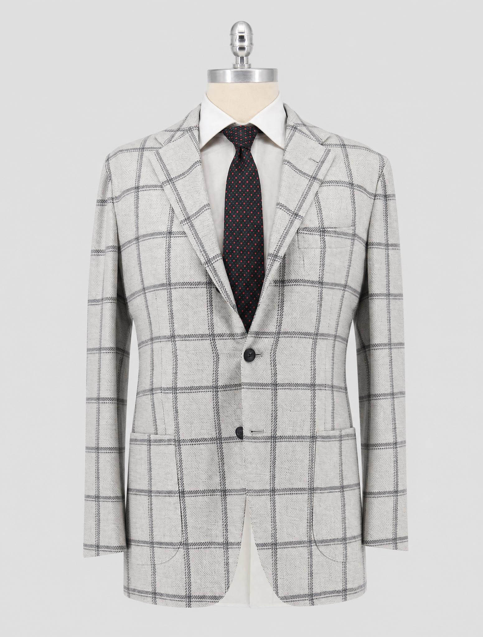 Kiton Gray White Cashmere Blazer