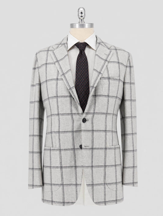 Kiton Gray White Cashmere Blazer