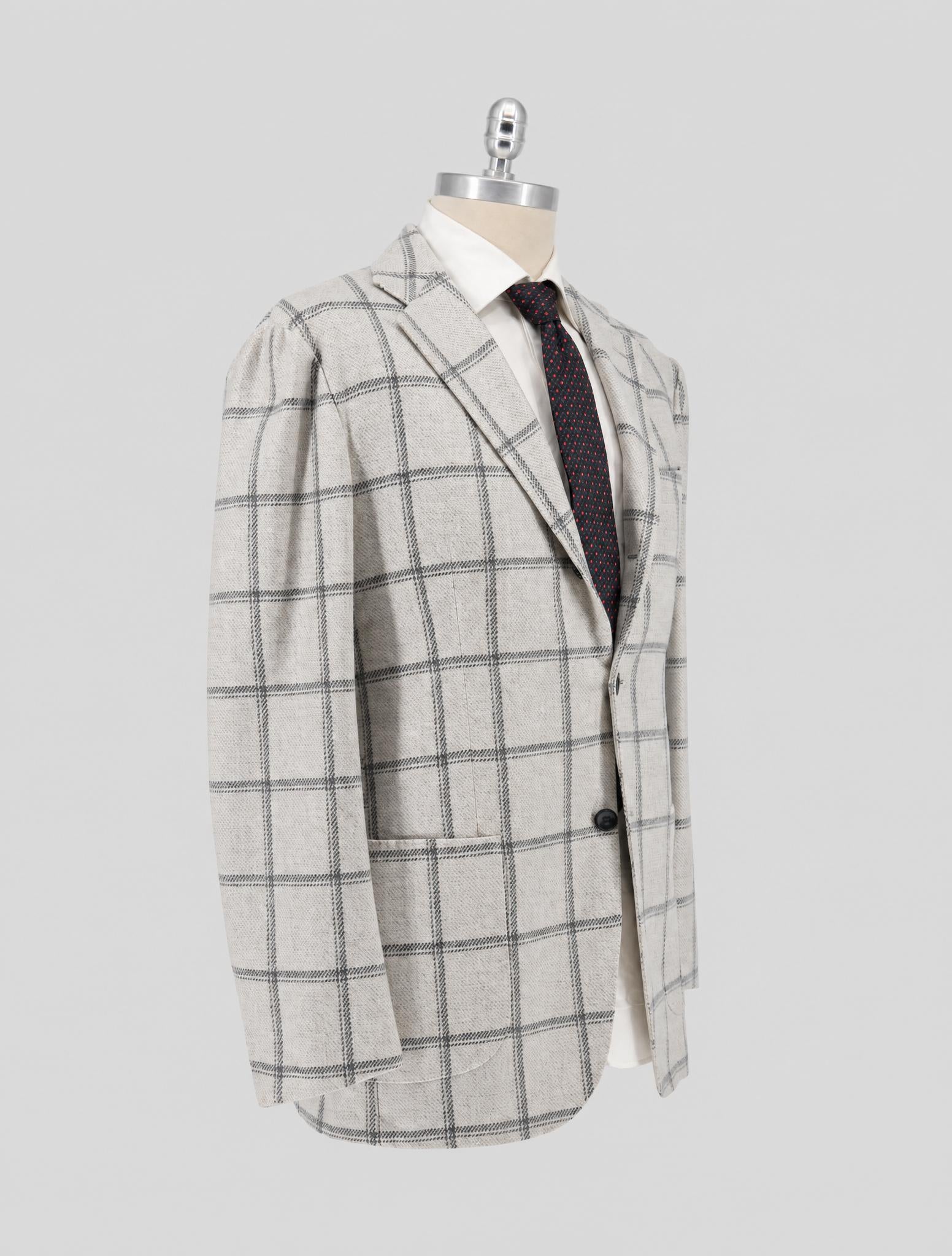 Kiton Gray White Cashmere Blazer