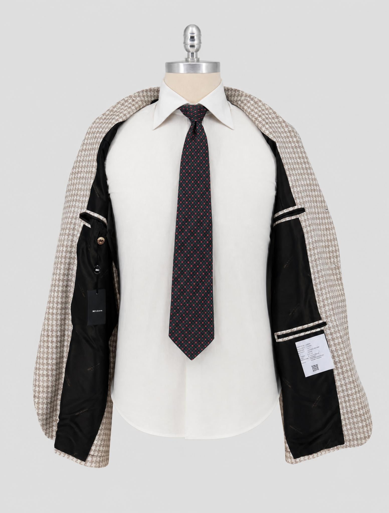 Kiton Brown Linen Cashmere Virgin Wool Blazer