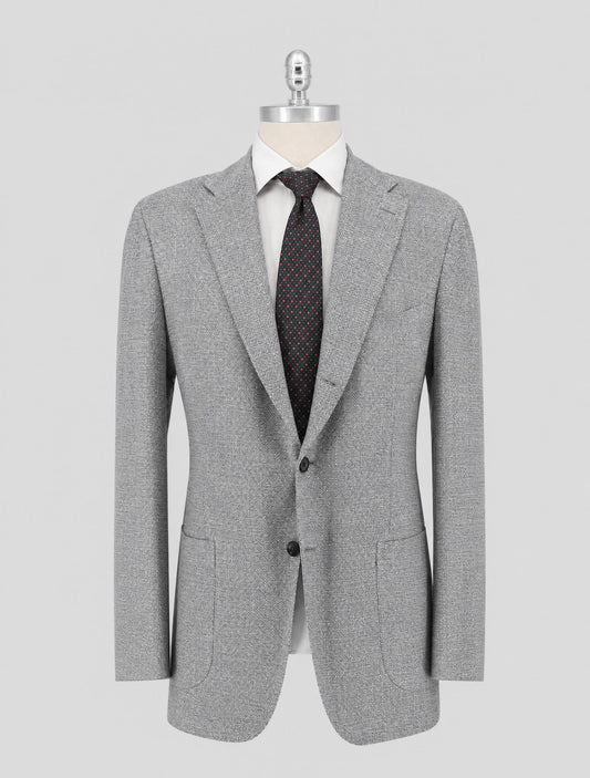 Kiton Gray Cashmere Virgin Wool Silk Cotton Pa BLazer