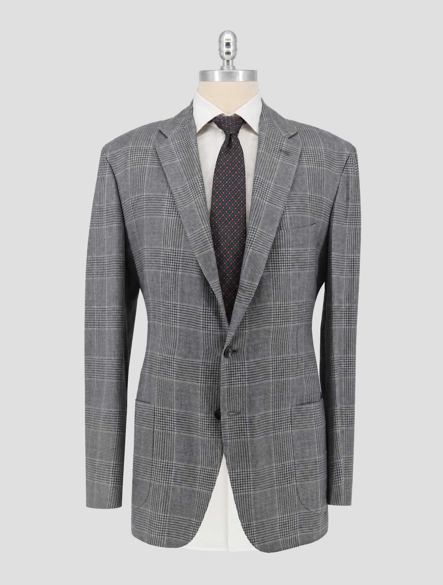 Kiton Gray Cashmere Silk Linen Blazer