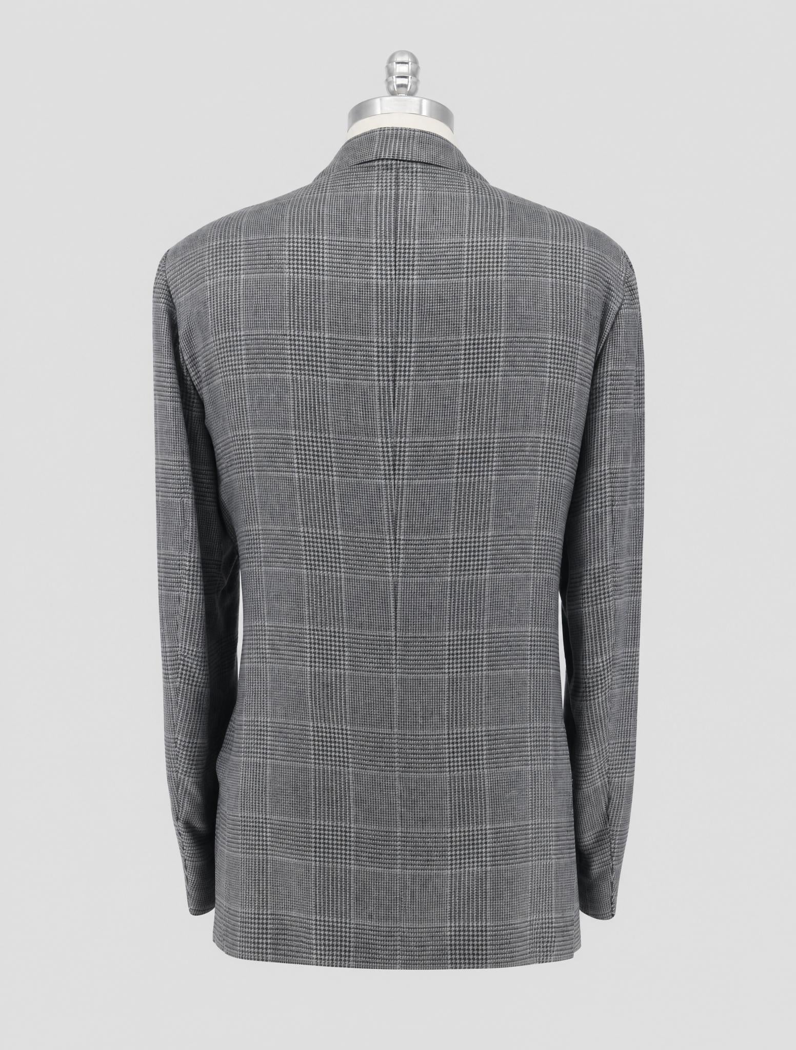 Kiton Gray Cashmere Silk Linen Blazer