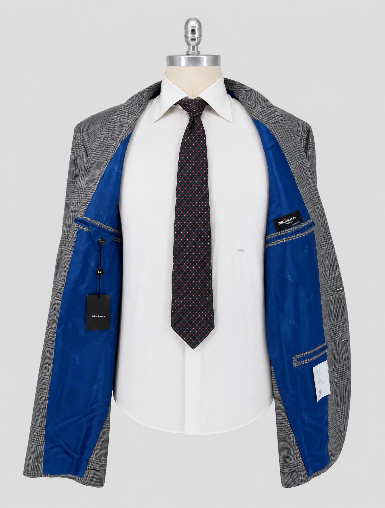 Kiton Gray Cashmere Silk Linen Blazer