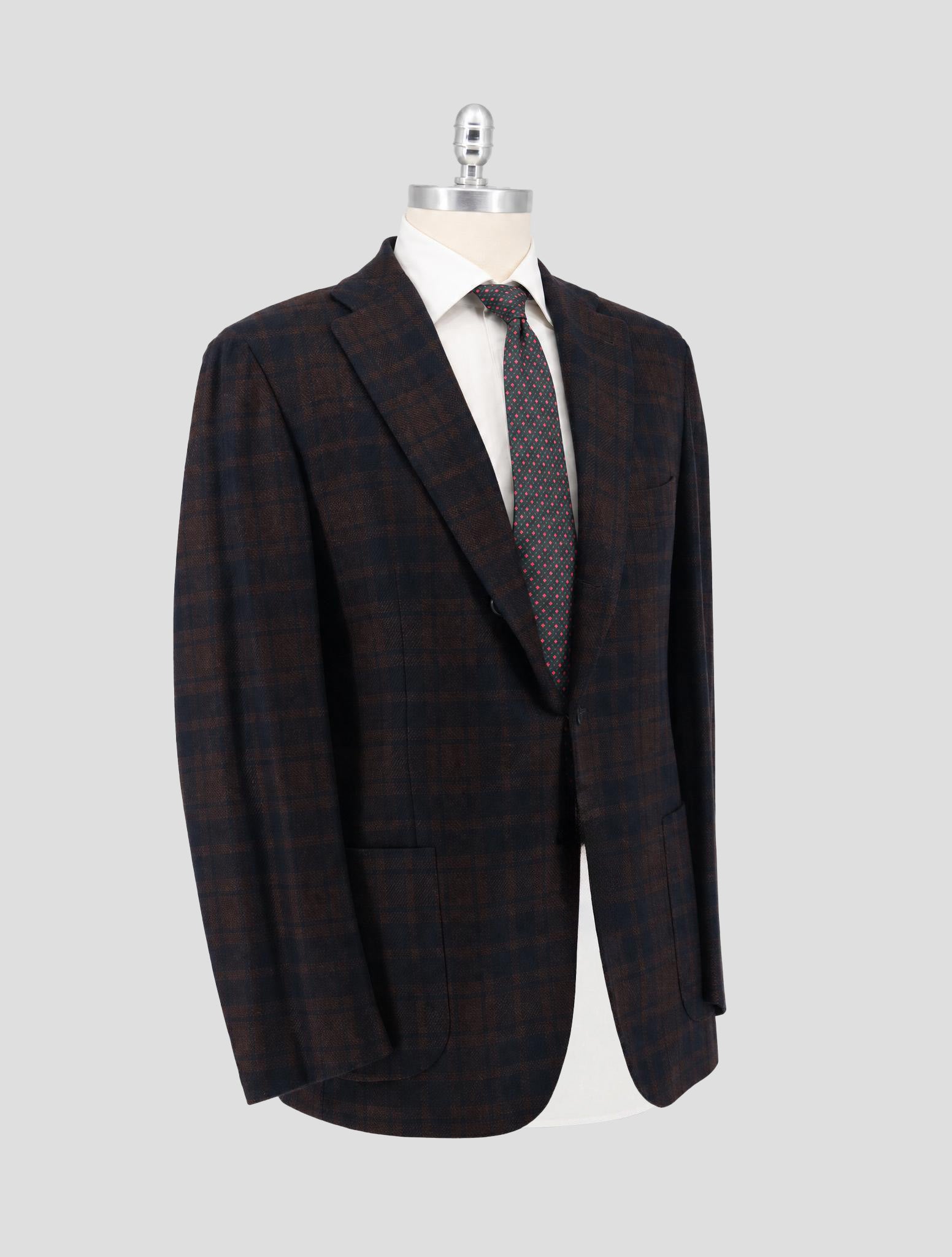 Kiton Blue Brown Cashmere Blazer