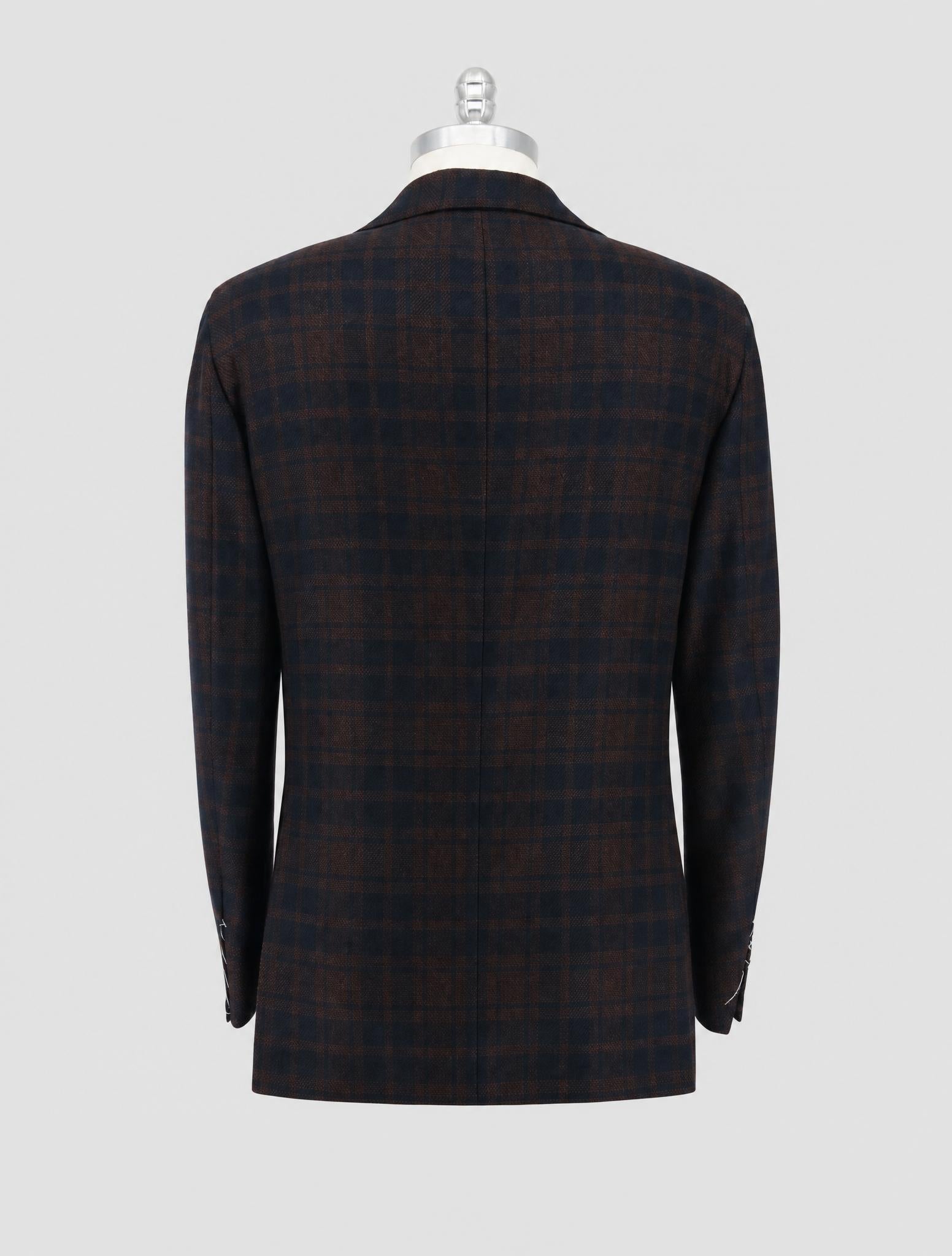 Kiton Blue Brown Cashmere Blazer