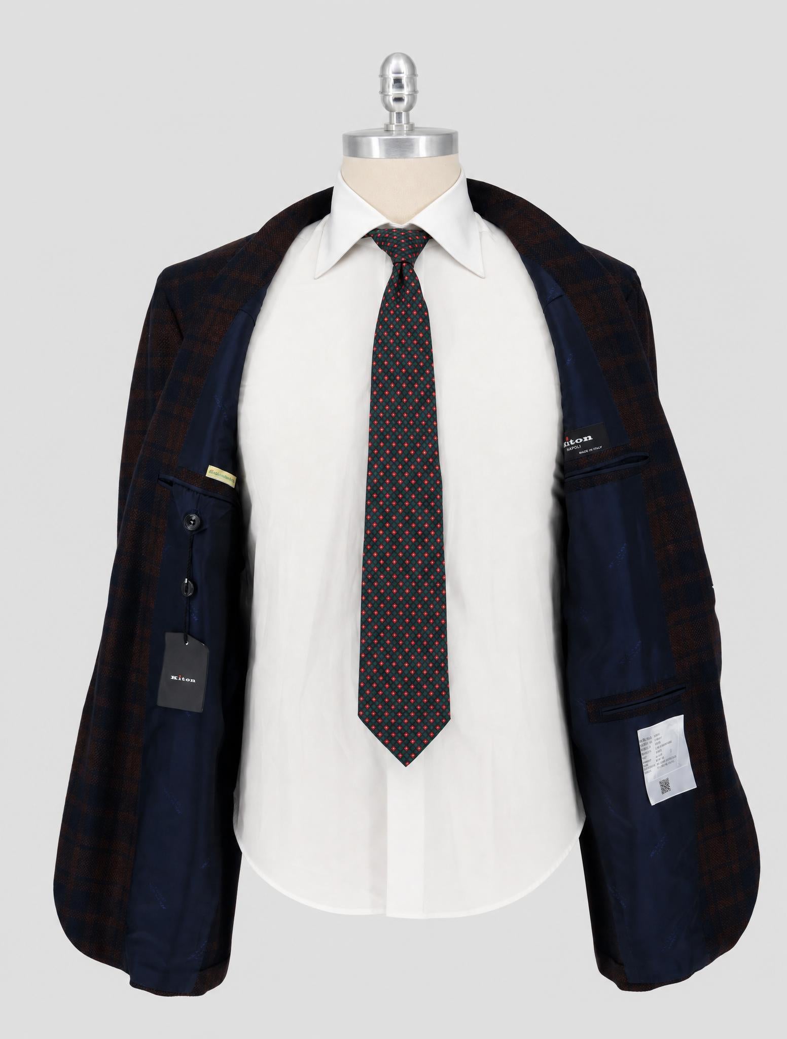Kiton Blue Brown Cashmere Blazer