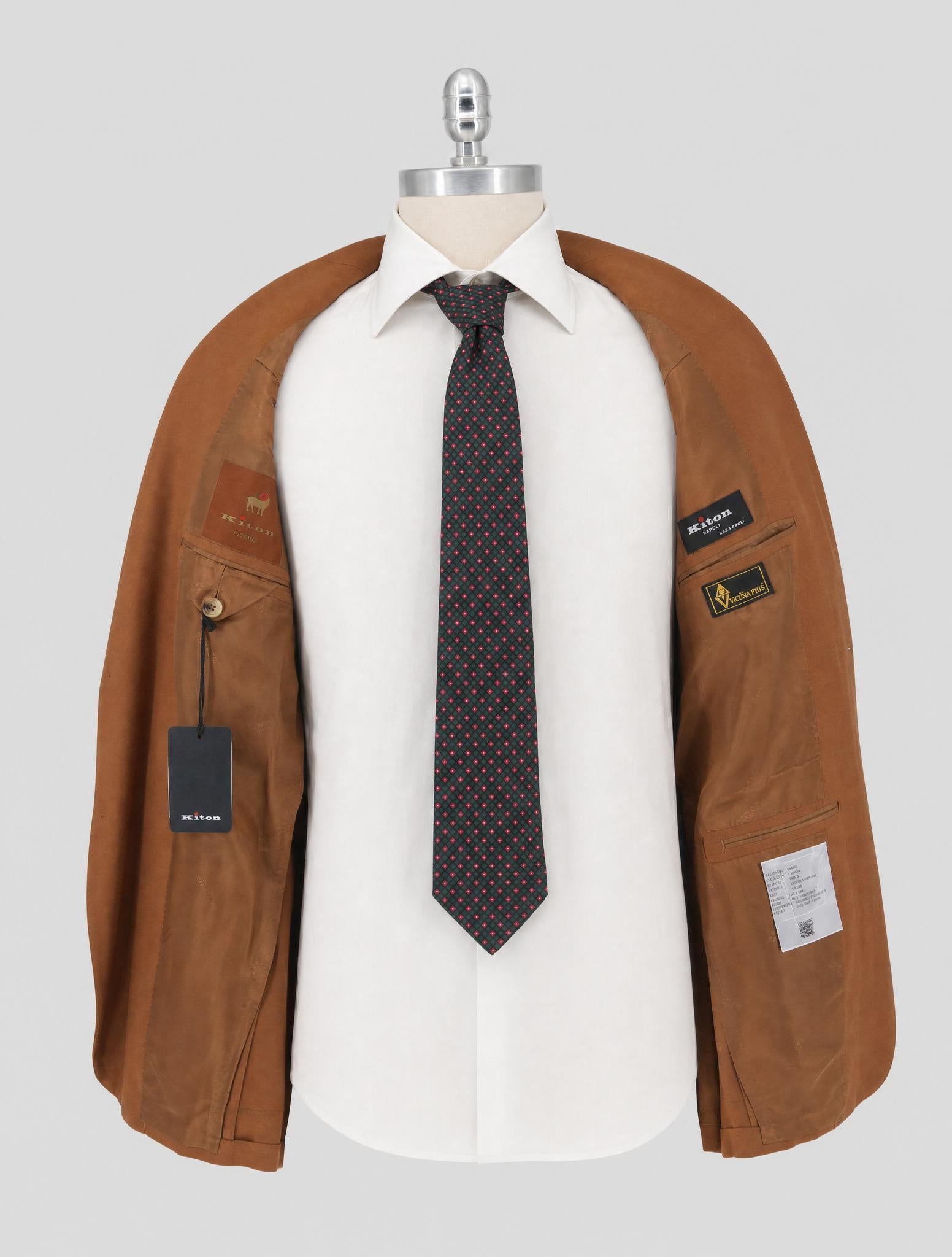 Kiton Brown Vicuna Peru Silk Blazer