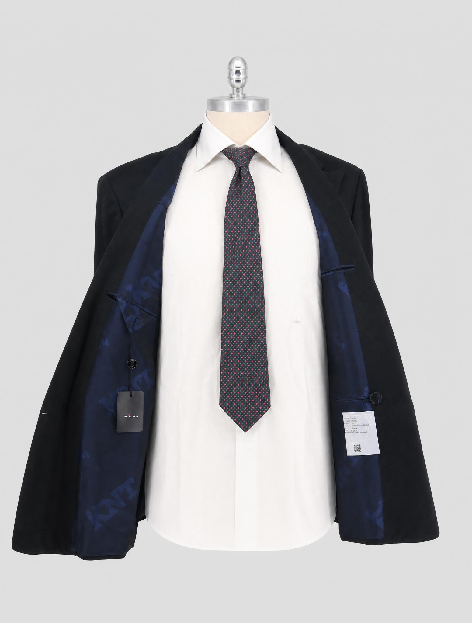 Kiton Knt Black Wool Blazer