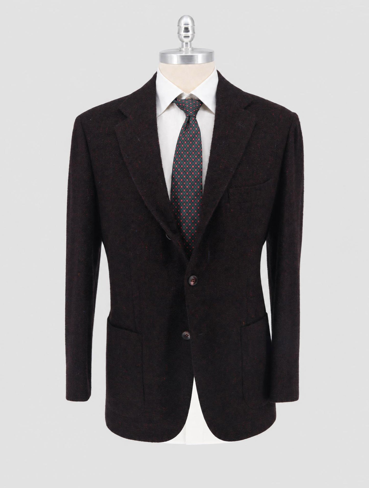 Kiton Burgundy Cashmere Silk Lama Pa Blazer