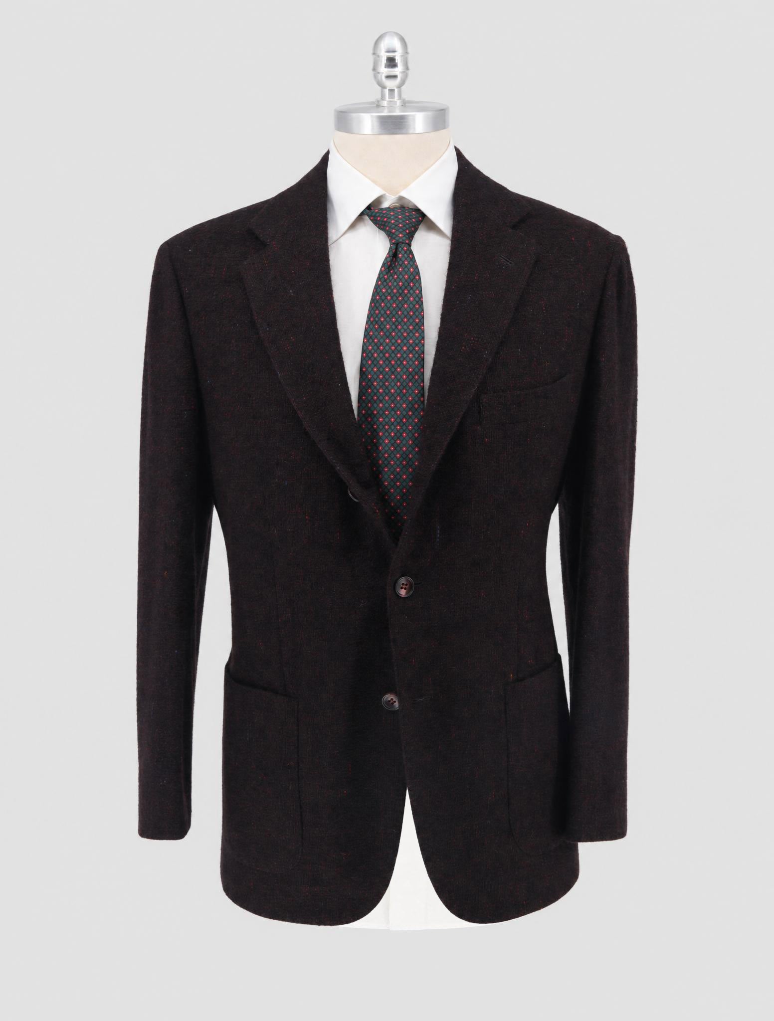 Kiton Burgundy Cashmere Silk Lama Pa Blazer
