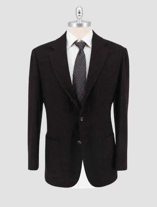 Kiton Burgundy Cashmere Silk Lama Pa Blazer