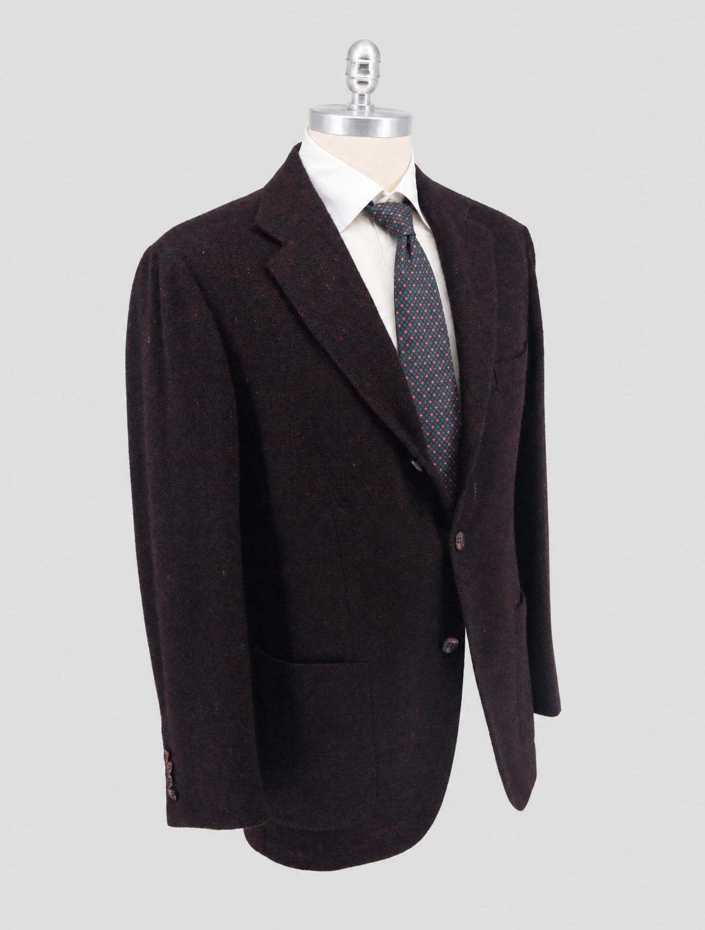 Kiton Burgundy Cashmere Silk Lama Pa Blazer