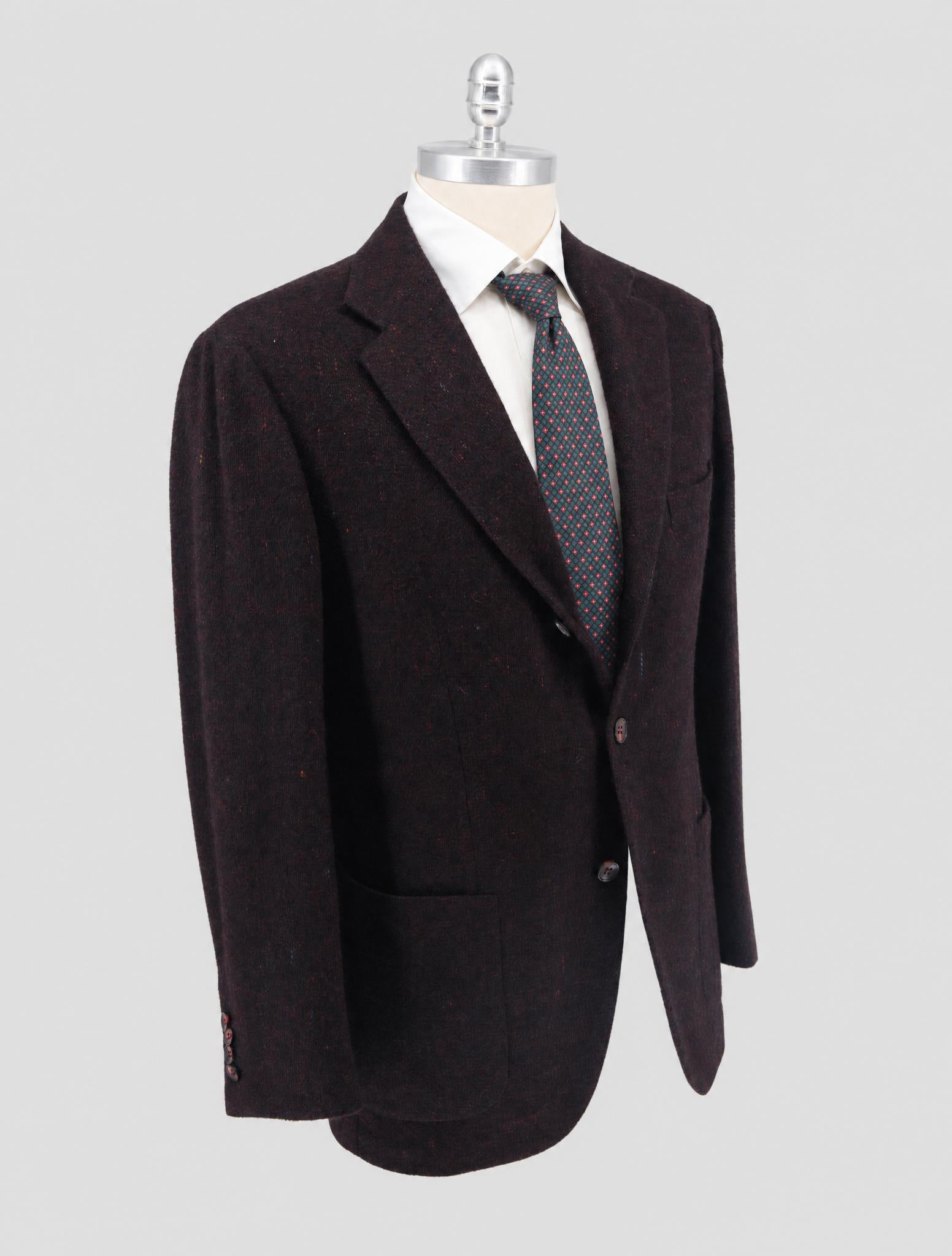 Kiton Burgundy Cashmere Silk Lama Pa Blazer