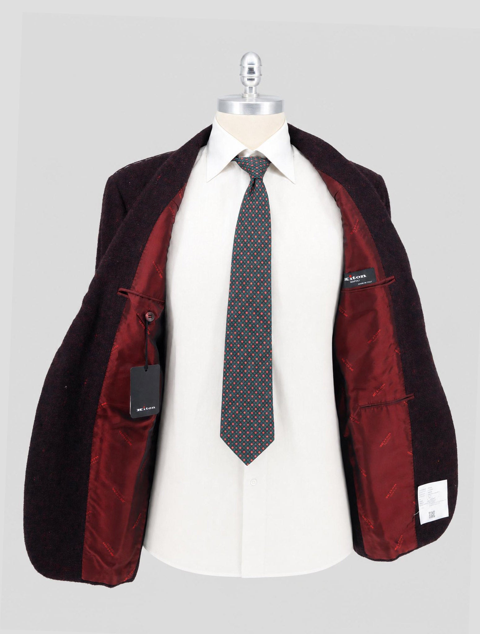 Kiton Burgundy Cashmere Silk Lama Pa Blazer