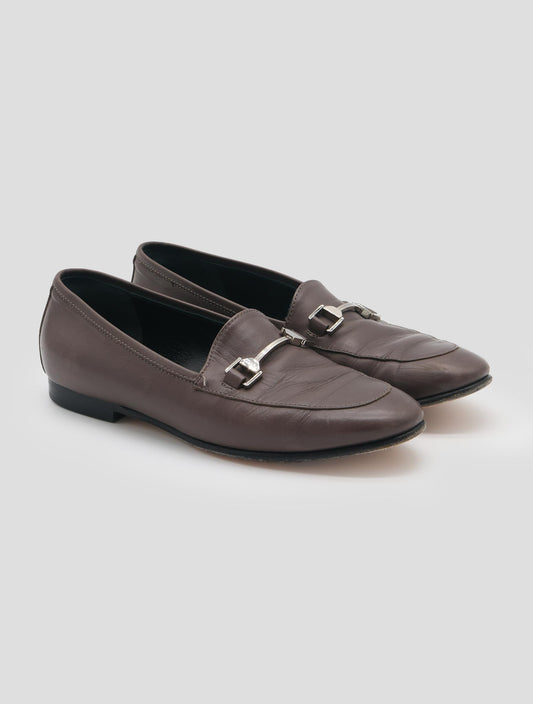 Kiton Brown Leather  Loafers Women