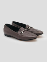 Kiton Brown Leather  Loafers Women