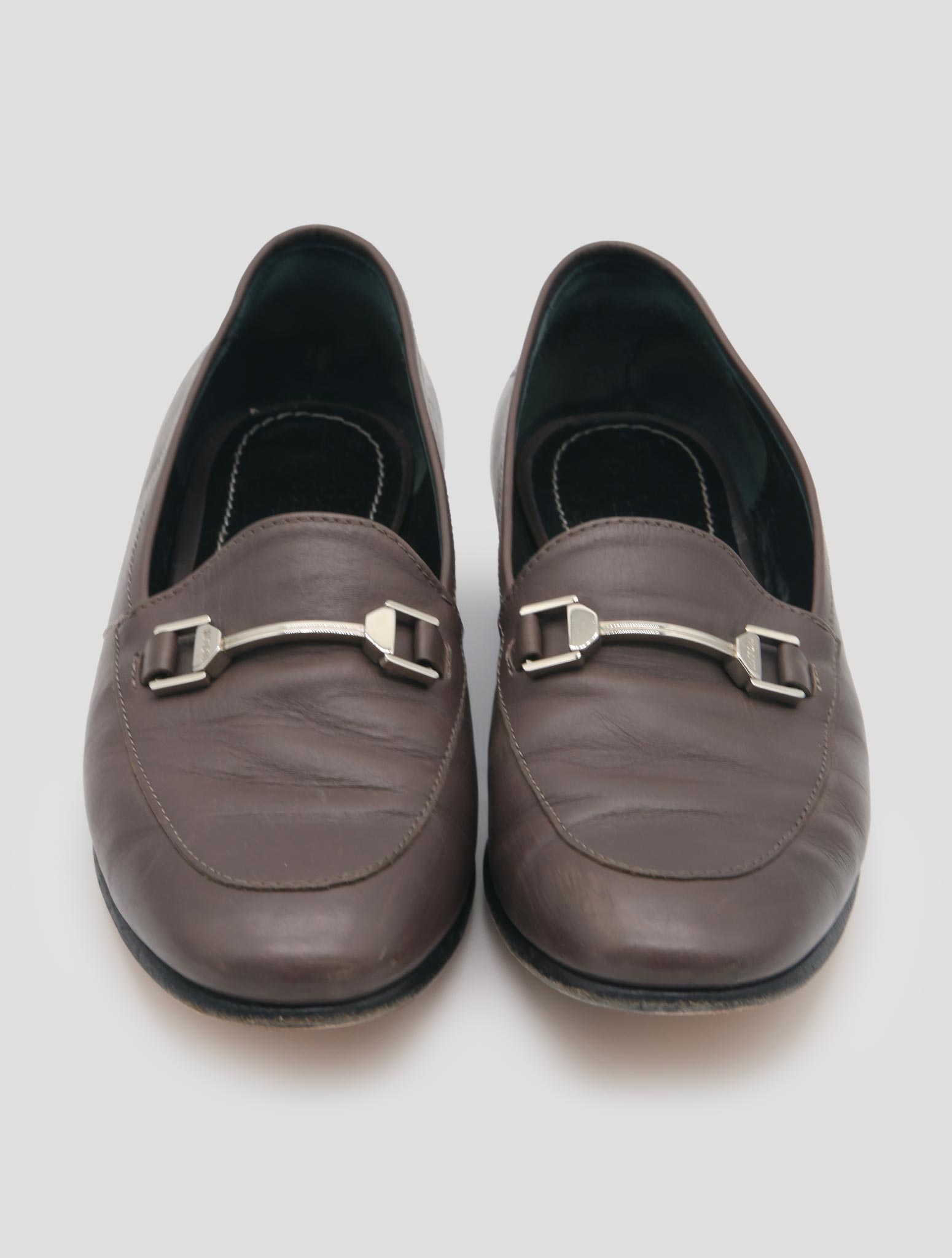 Kiton Brown Leather  Loafers Women