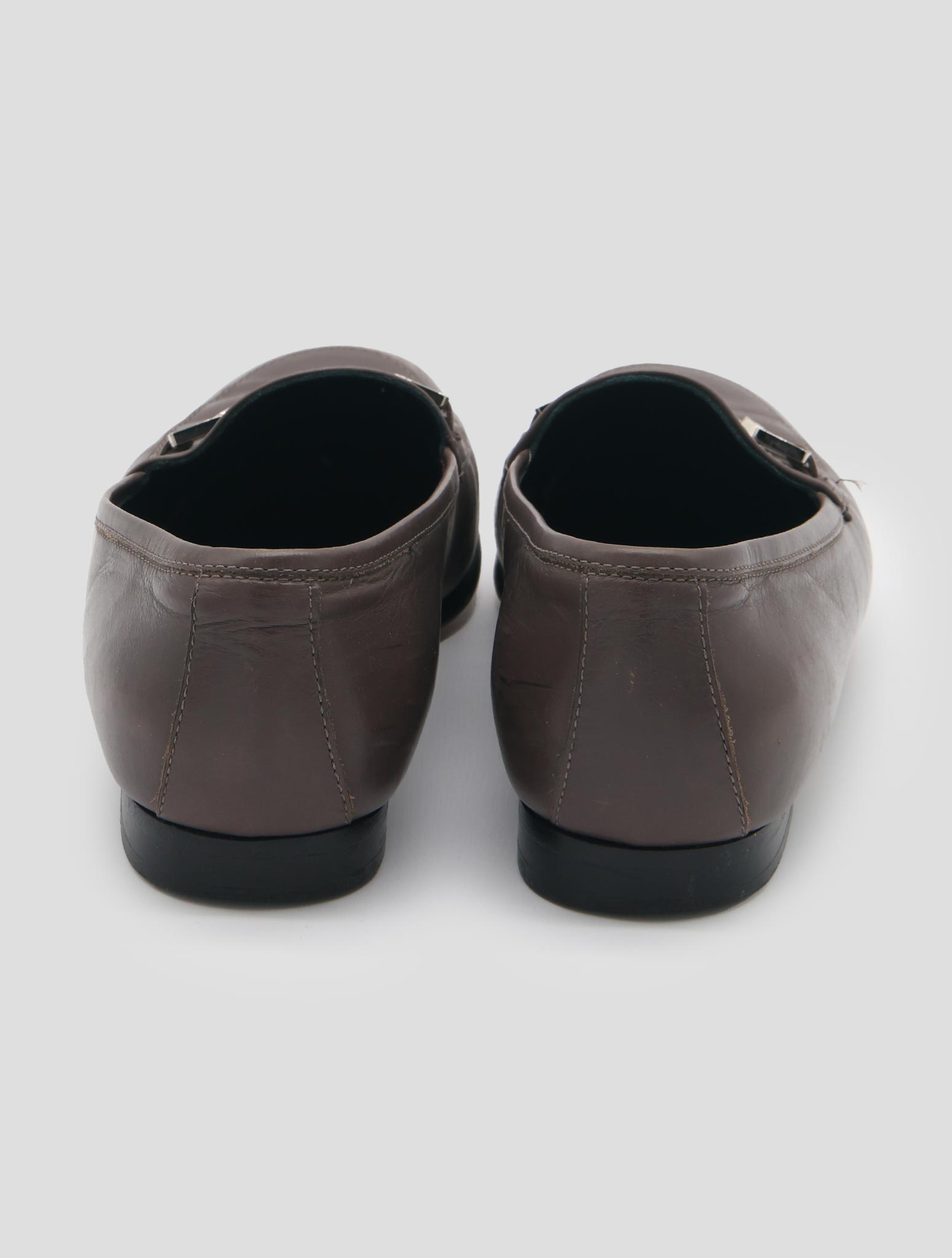 Kiton Brown Leather  Loafers Women