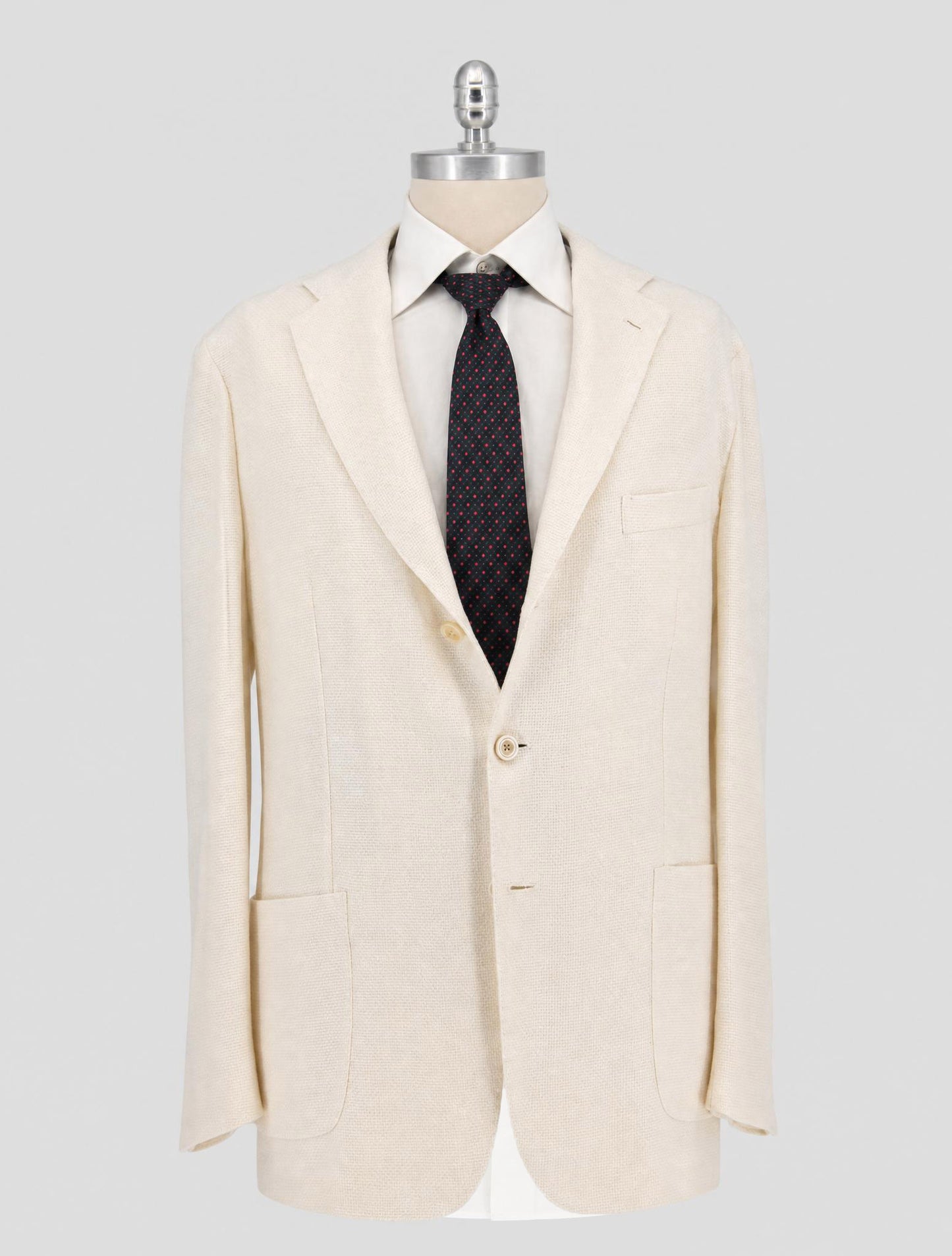 Kiton White Linen Cashmere Silk Blazer