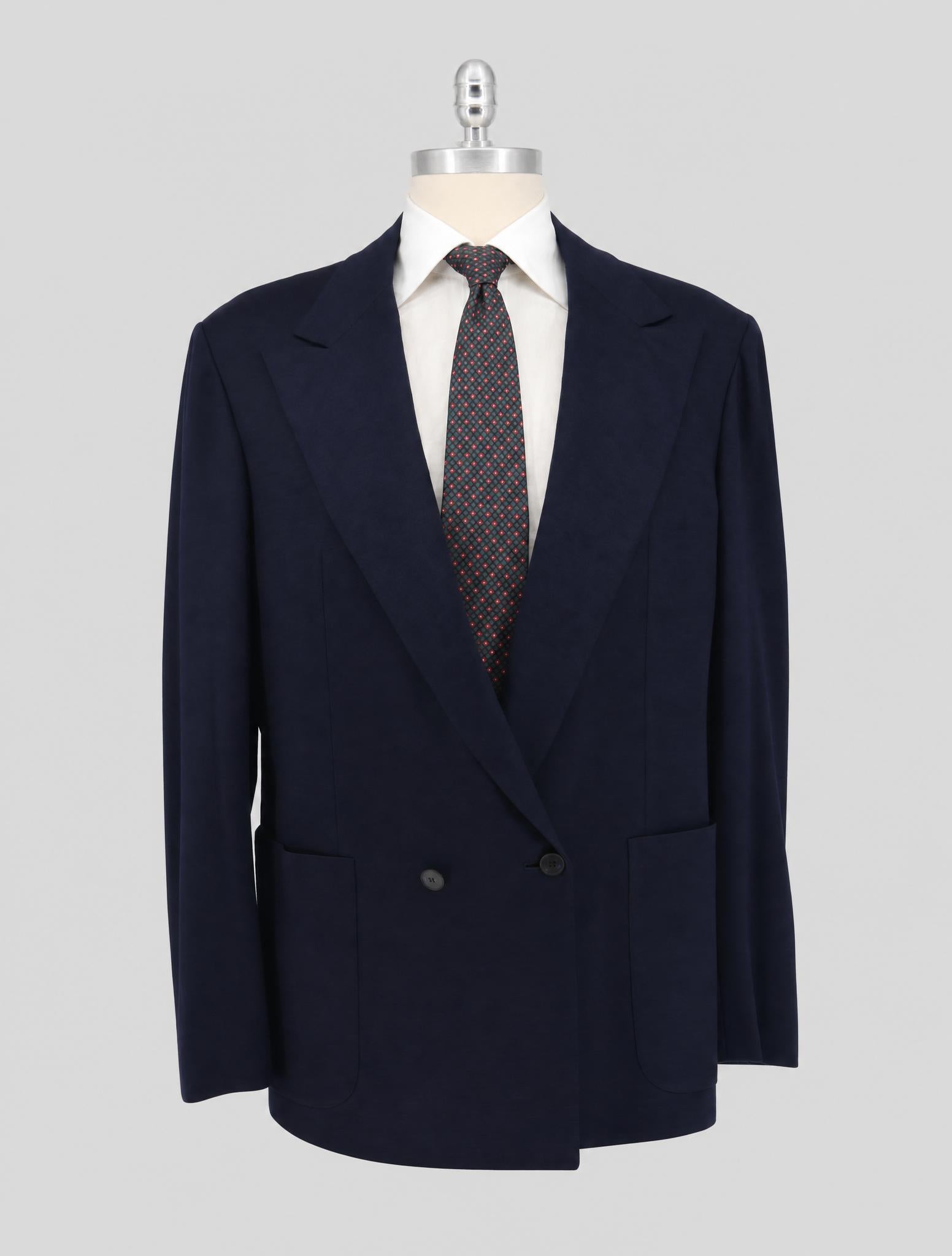 Kiton Knt Blue Wool Blazer