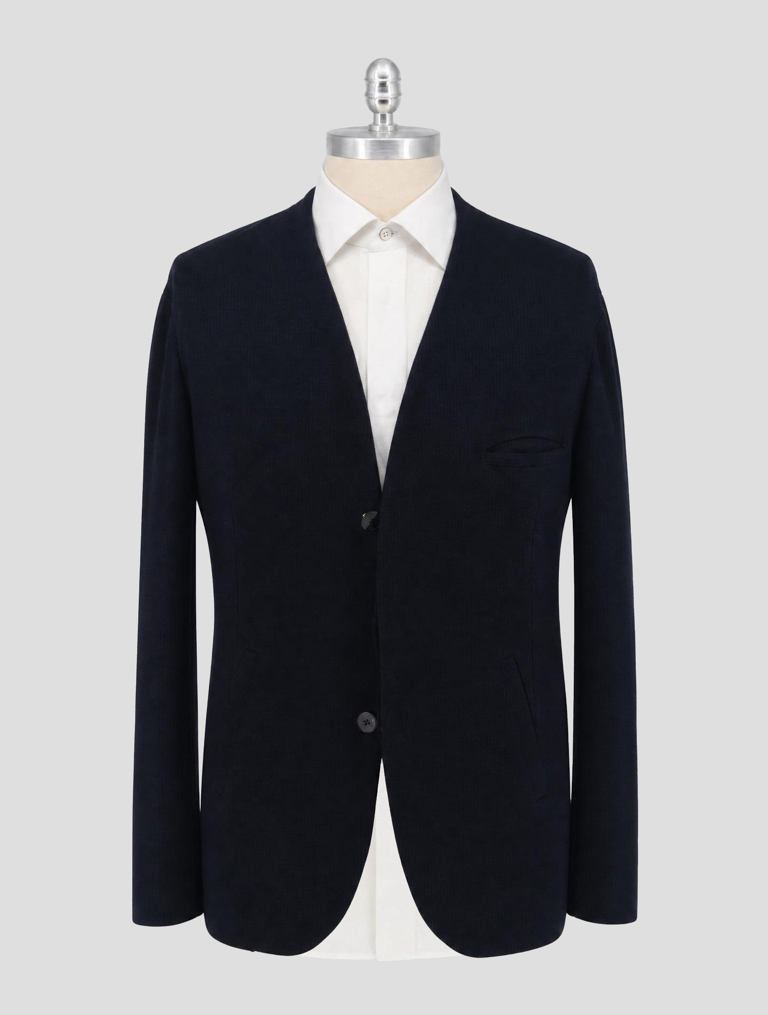 Kiton Knt Bkue Cashmere Cotton Blazer