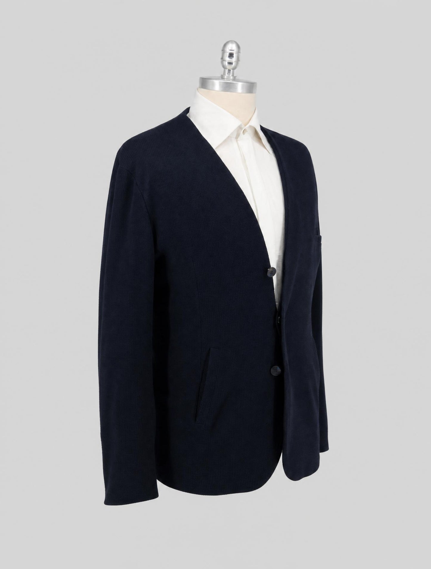 Kiton Knt Bkue Cashmere Cotton Blazer