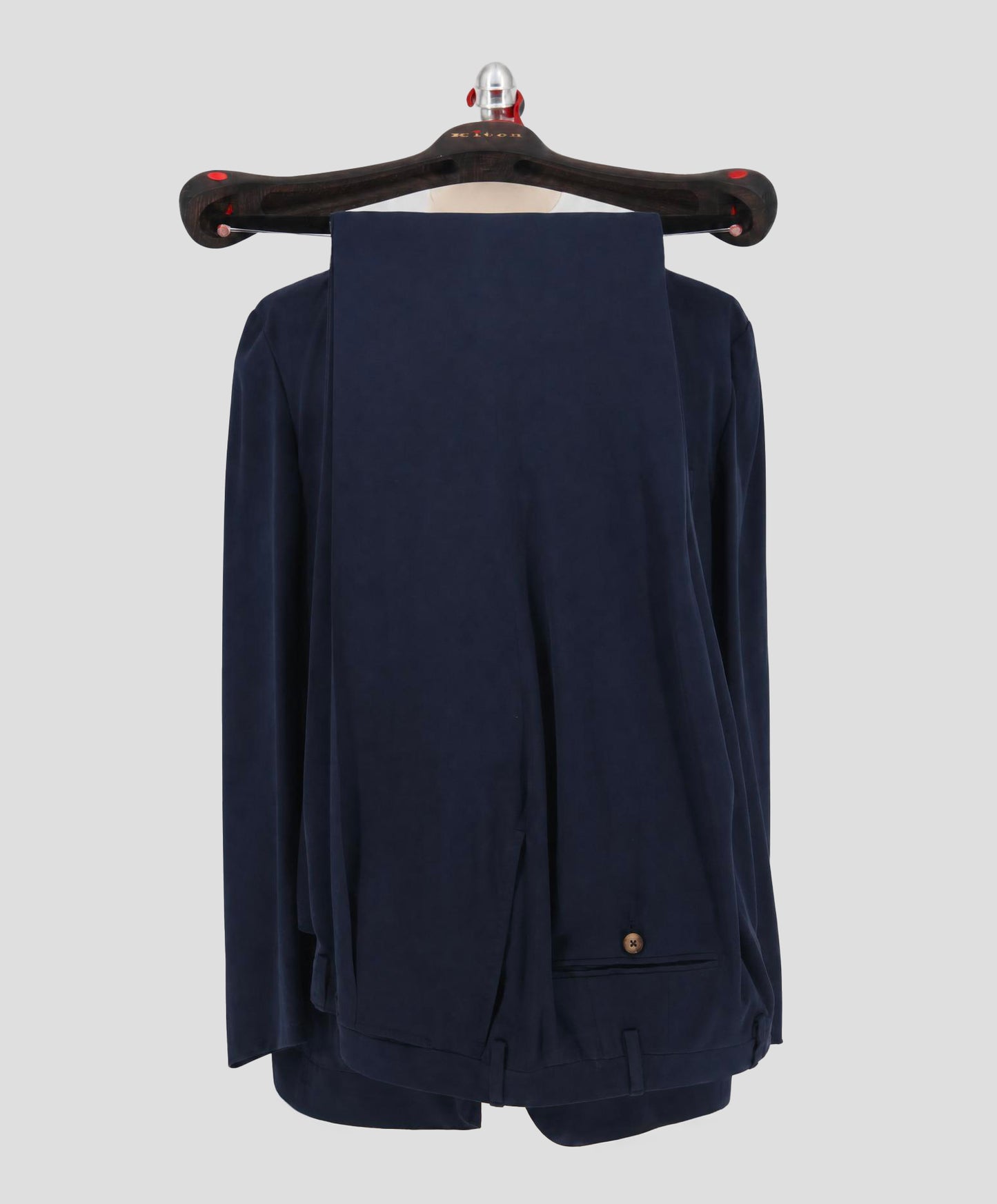 Kiton Blue Lyocell Viscose Silk Suit
