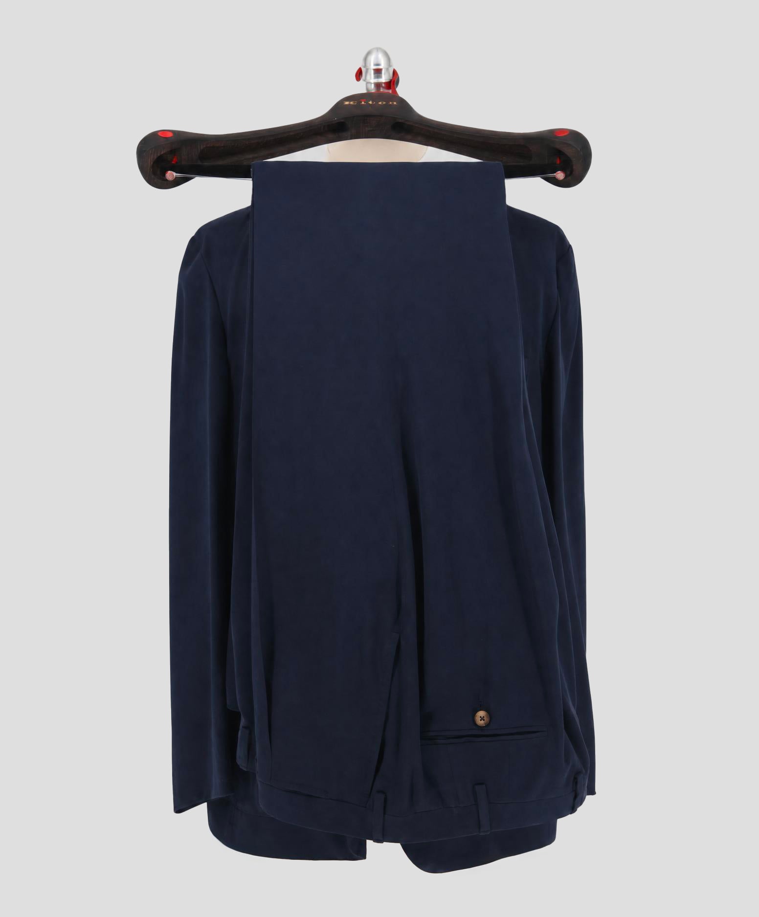 Kiton Blue Lyocell Viscose Silk Suit