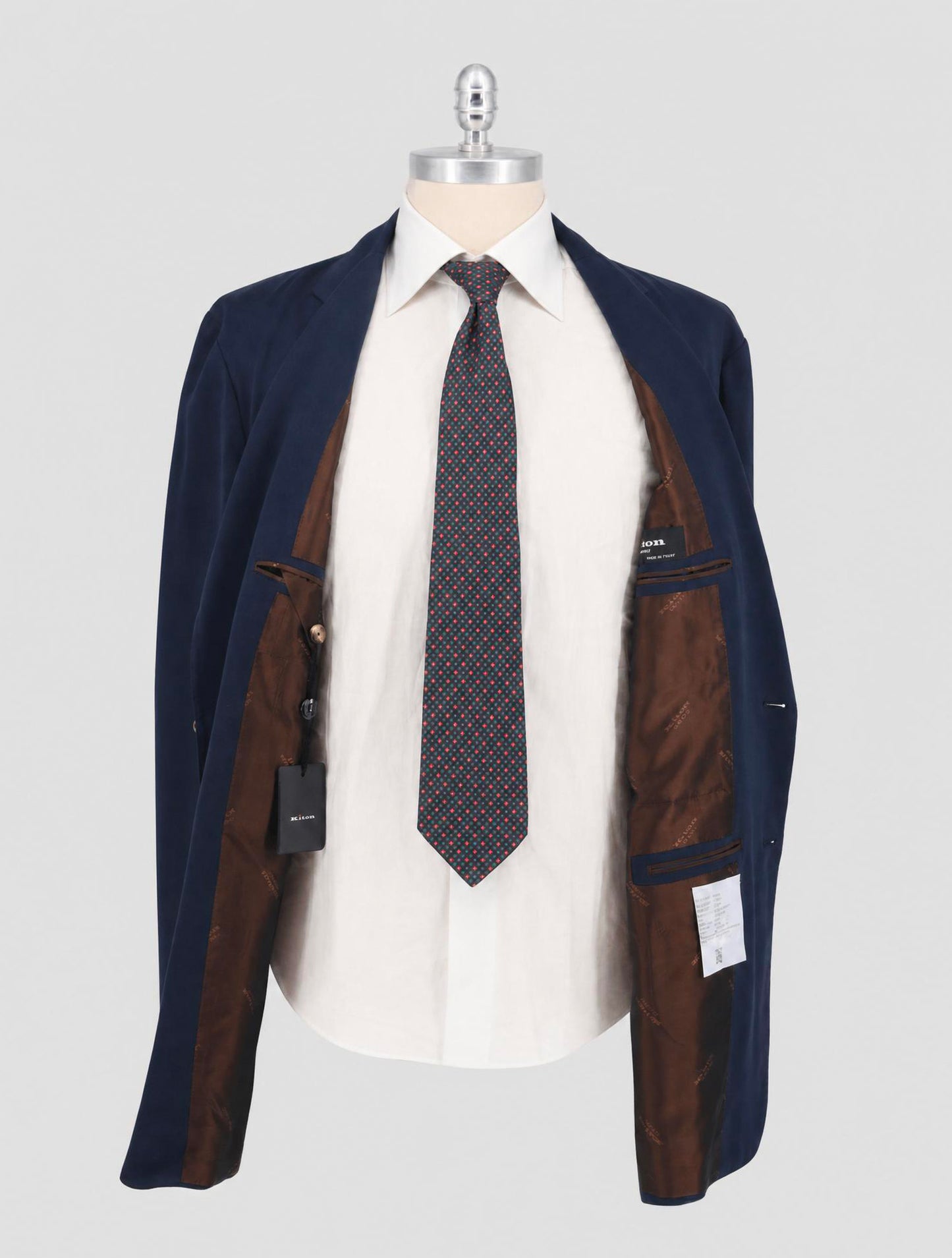 Kiton Blue Lyocell Viscose Silk Suit