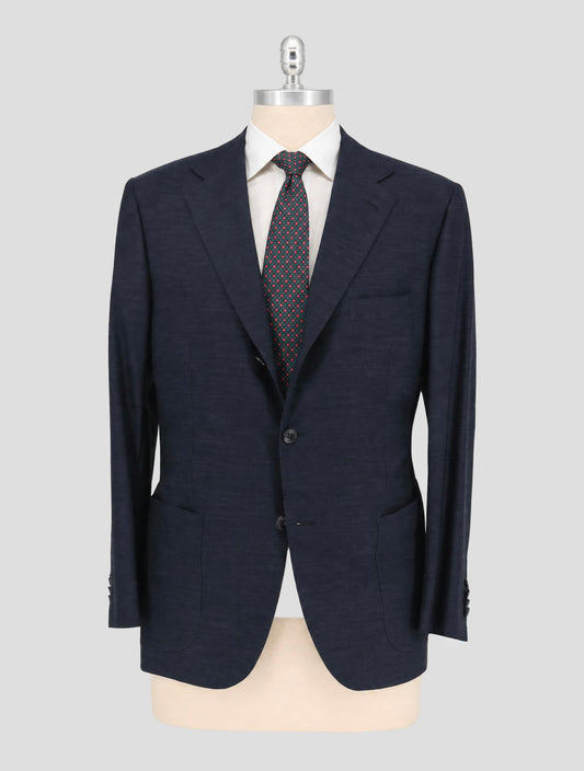 Kiton Light Blue Cashmere Virgin Wool Silk Linen Suit