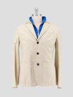 Kiton Beige Leather Suede Coat With Gilet