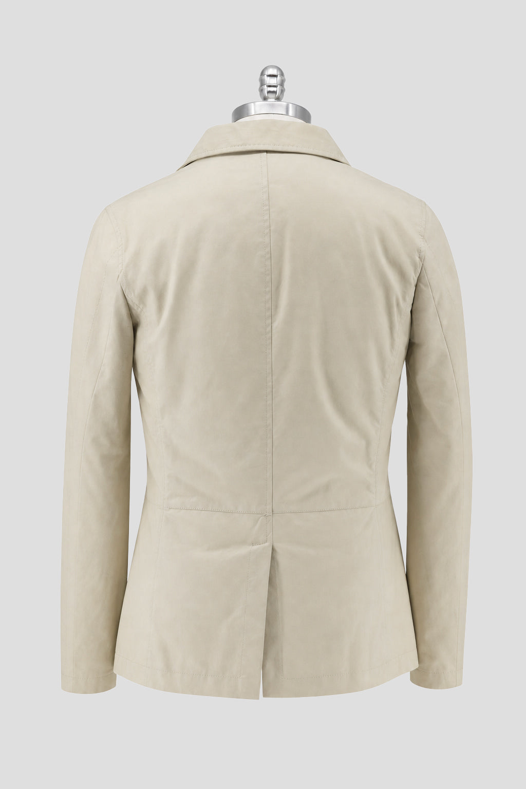 Kiton Beige Leather Suede Coat With Gilet