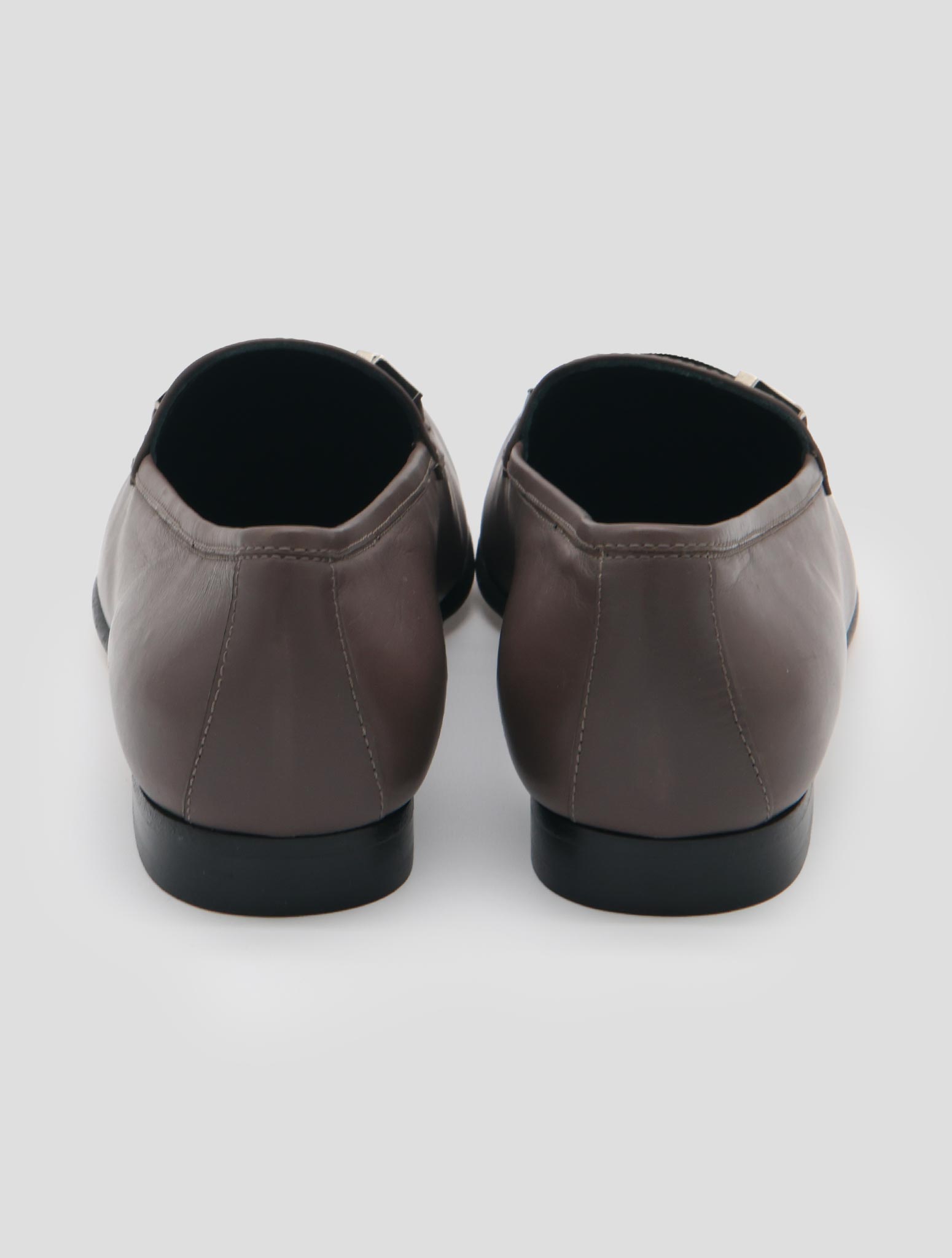 Kiton Brown Leather  Loafers Women