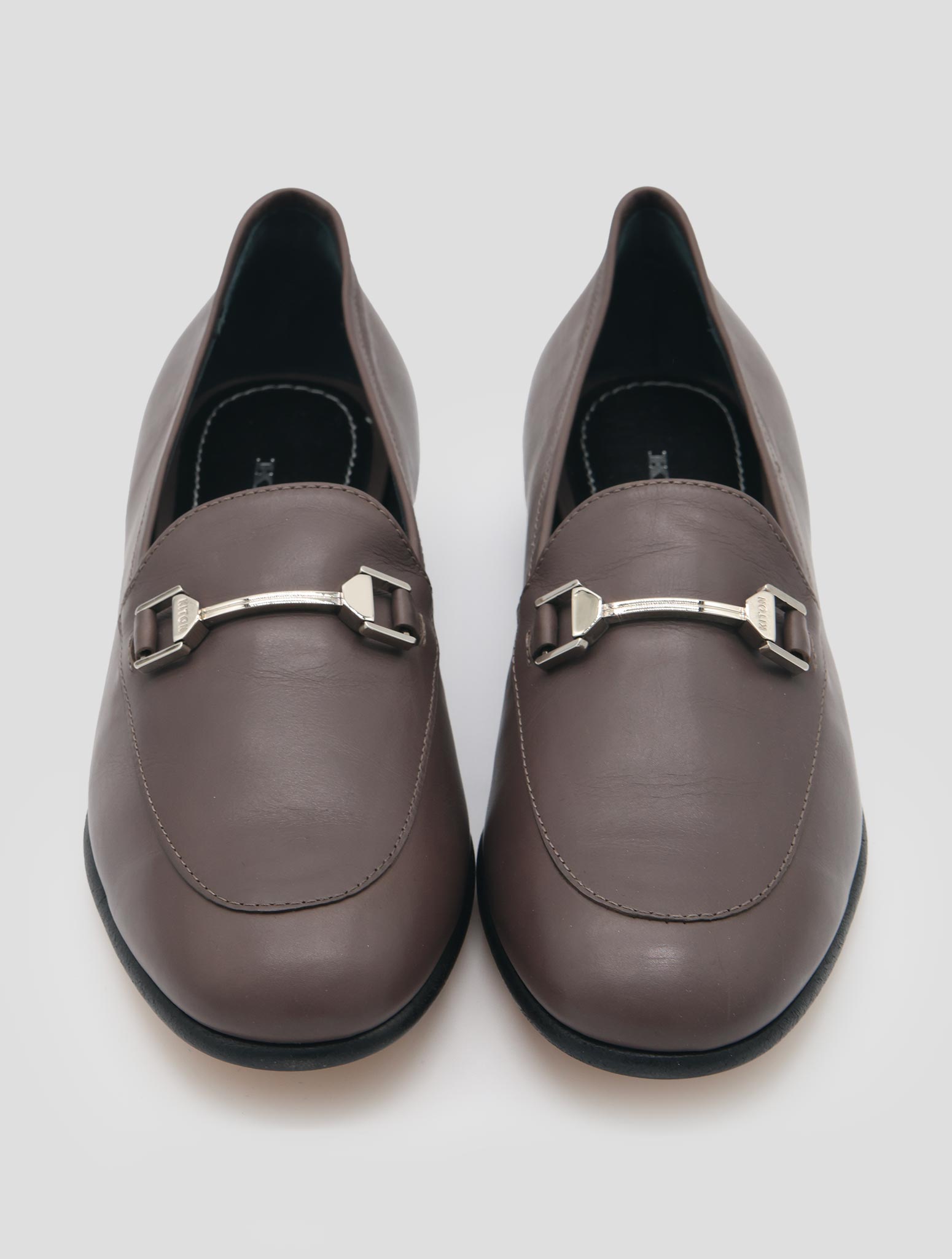 Kiton Brown Leather  Loafers Women