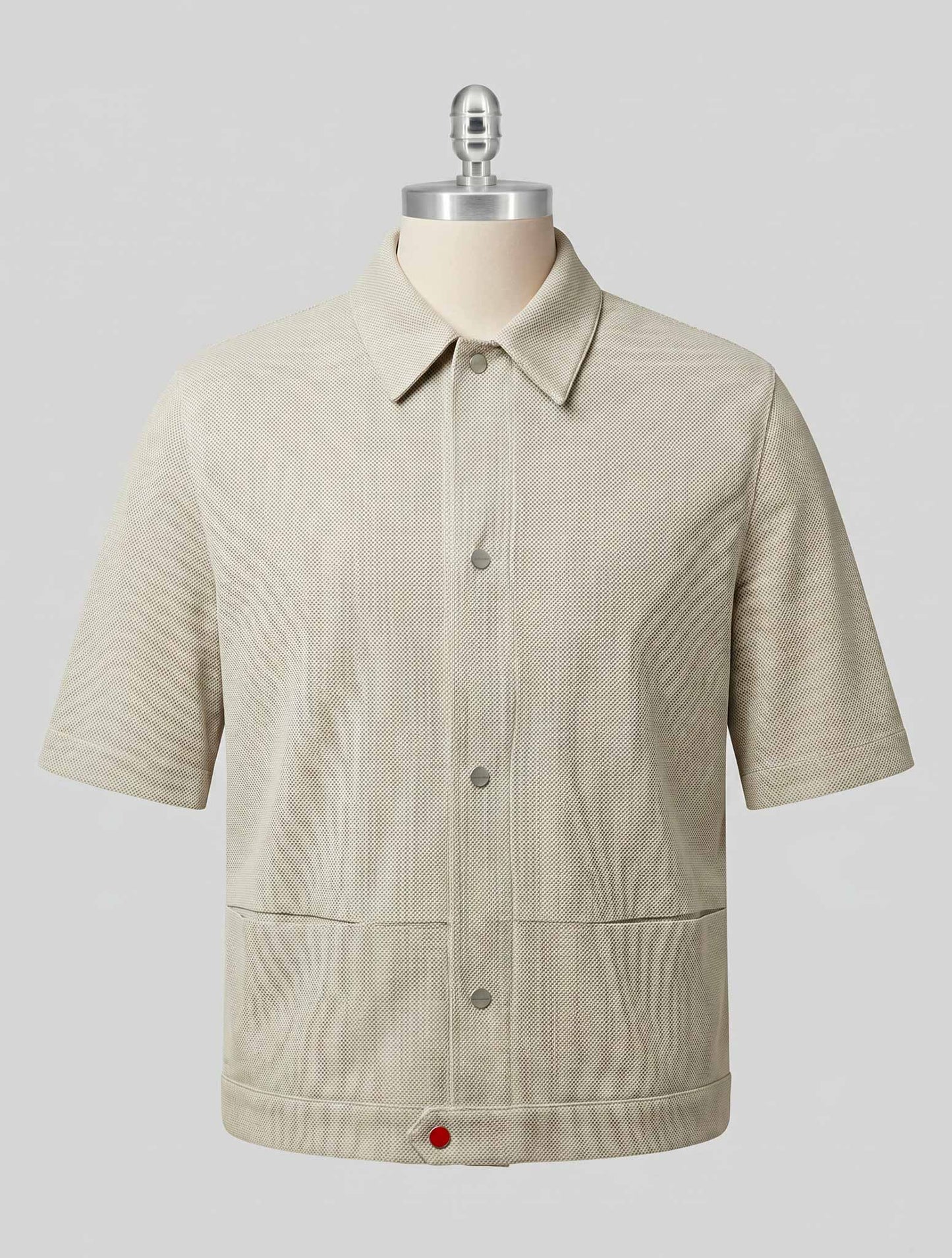 Kiton Green Leather Suede Coat Short Sleeve