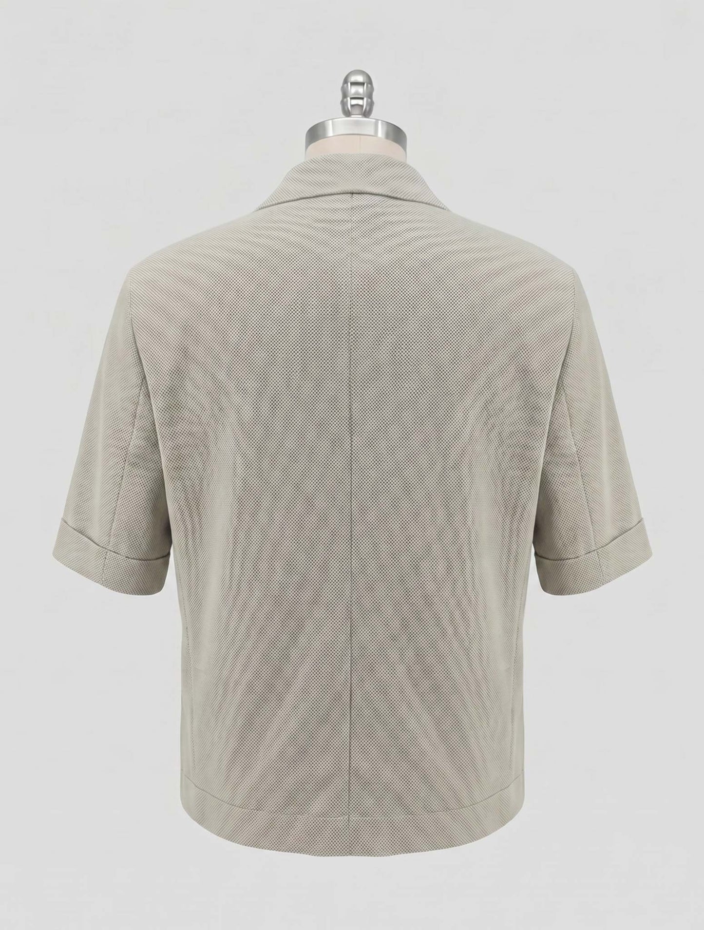 Kiton Green Leather Suede Coat Short Sleeve