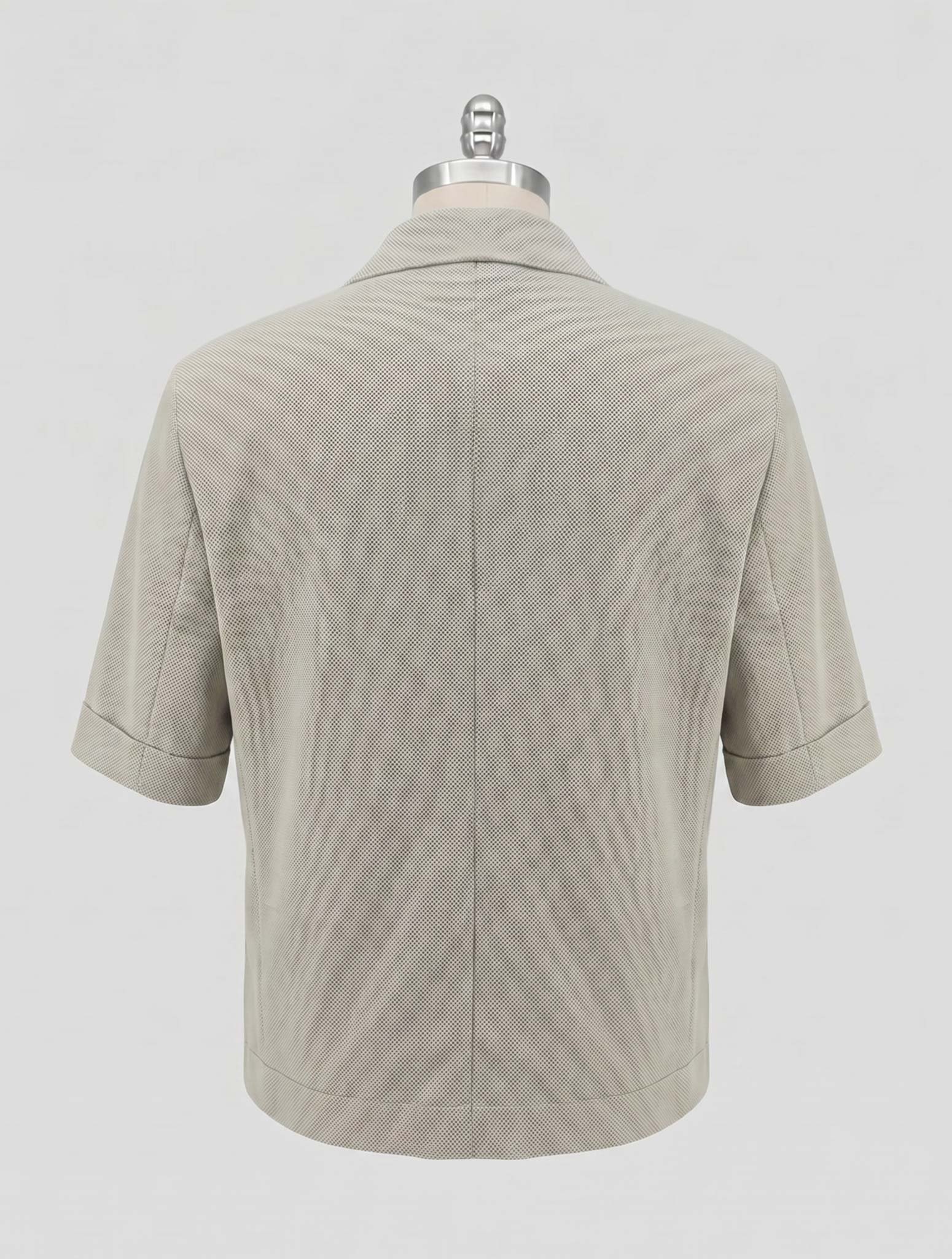 Kiton Green Leather Suede Coat Short Sleeve