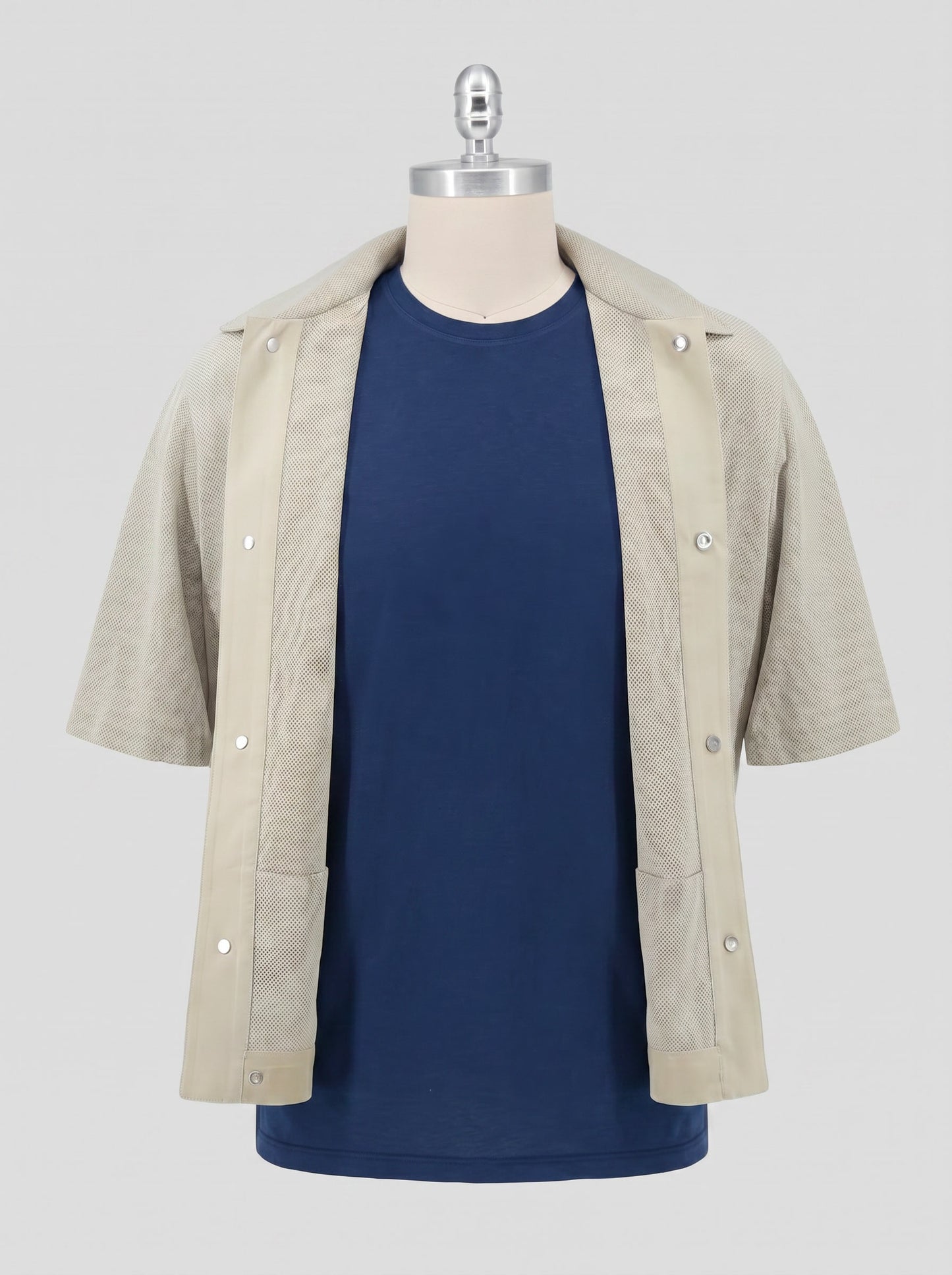 Kiton Green Leather Suede Coat Short Sleeve