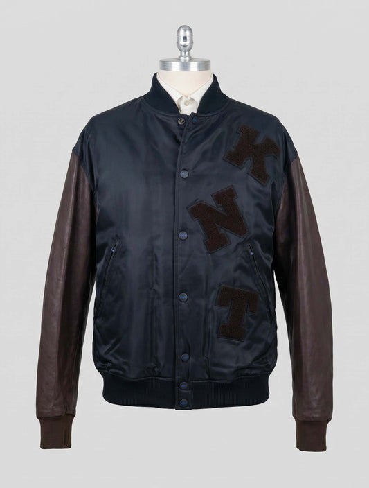 Kiton Blue Brown Pa Leather Coat