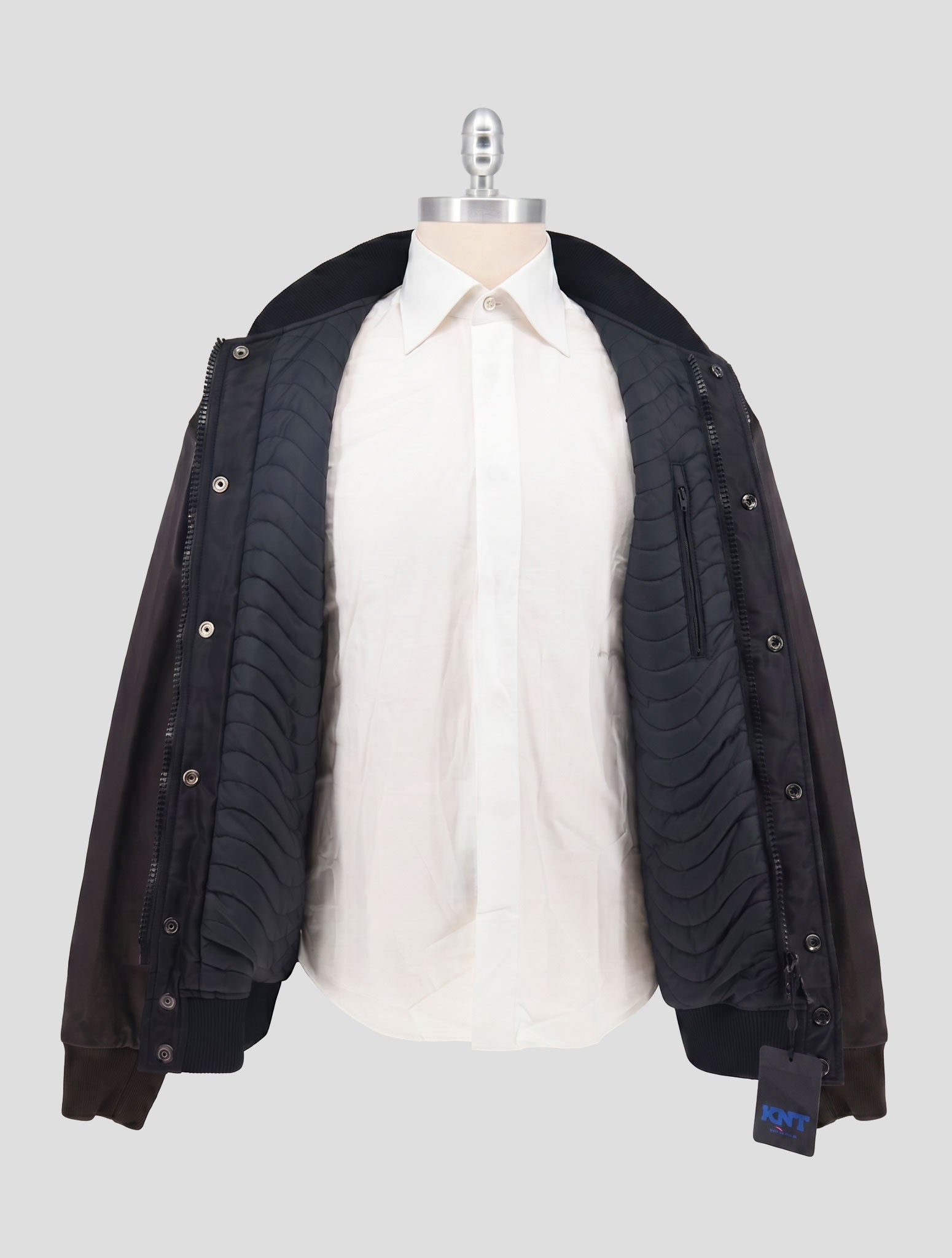 Kiton Blue Brown Pa Leather Coat