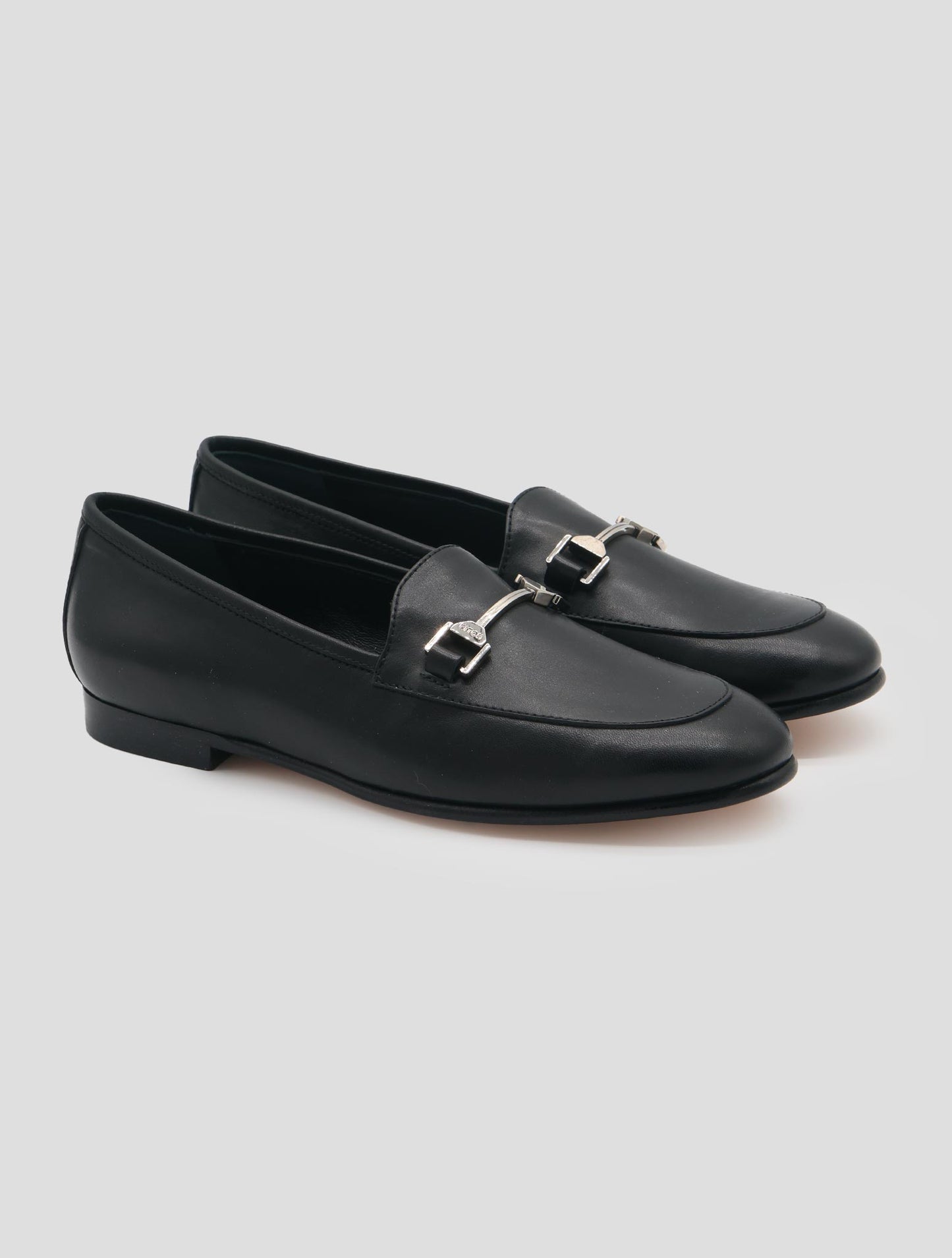 Kiton Black Leather  Loafers Women