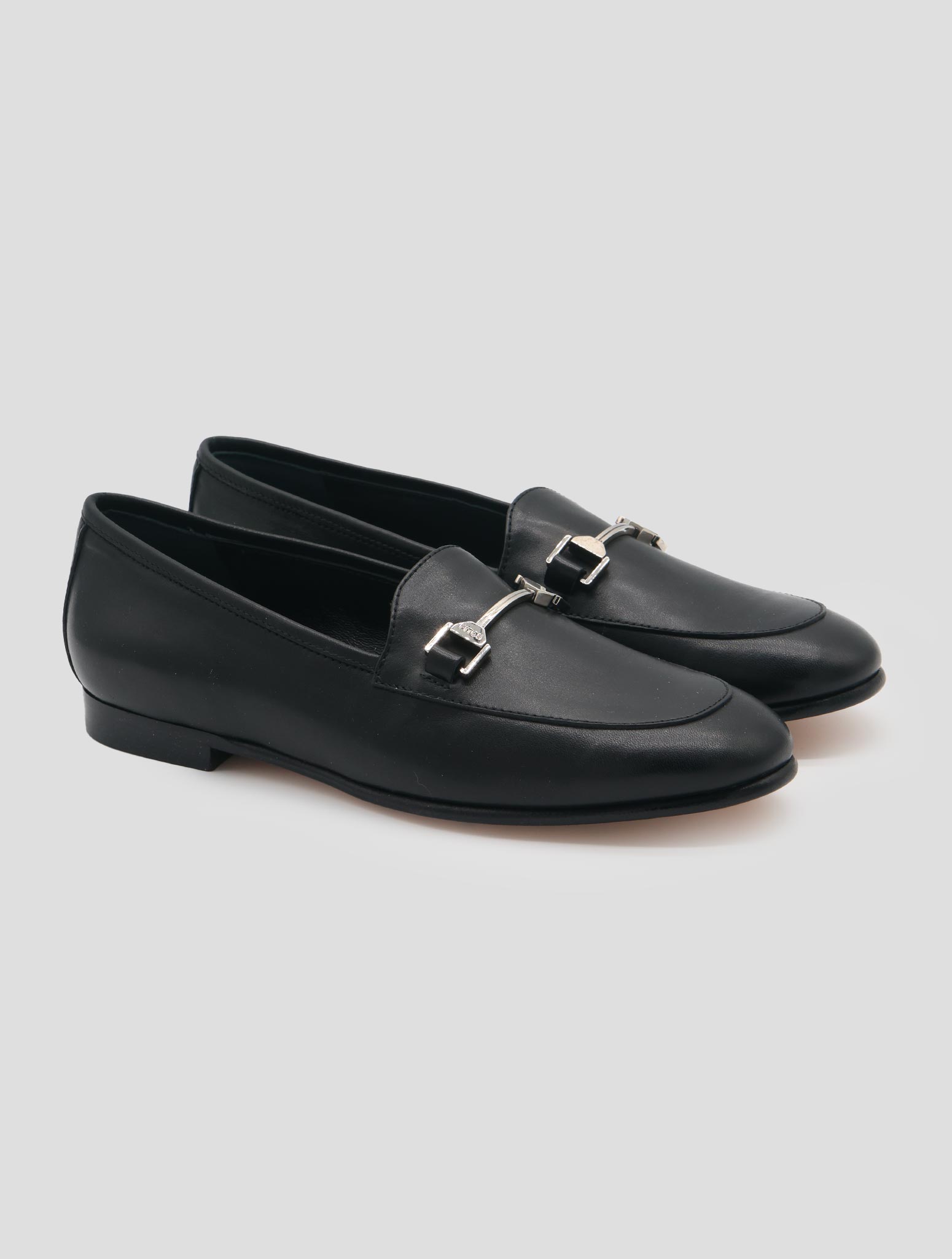 Kiton Black Leather  Loafers Women