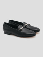 Kiton Black Leather  Loafers Women