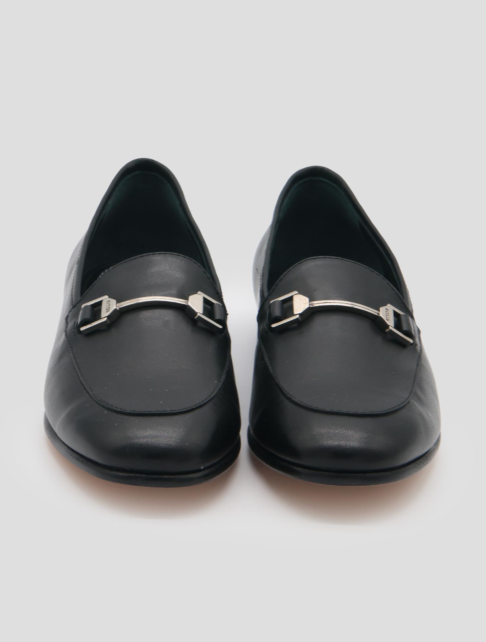 Kiton Black Leather  Loafers Women