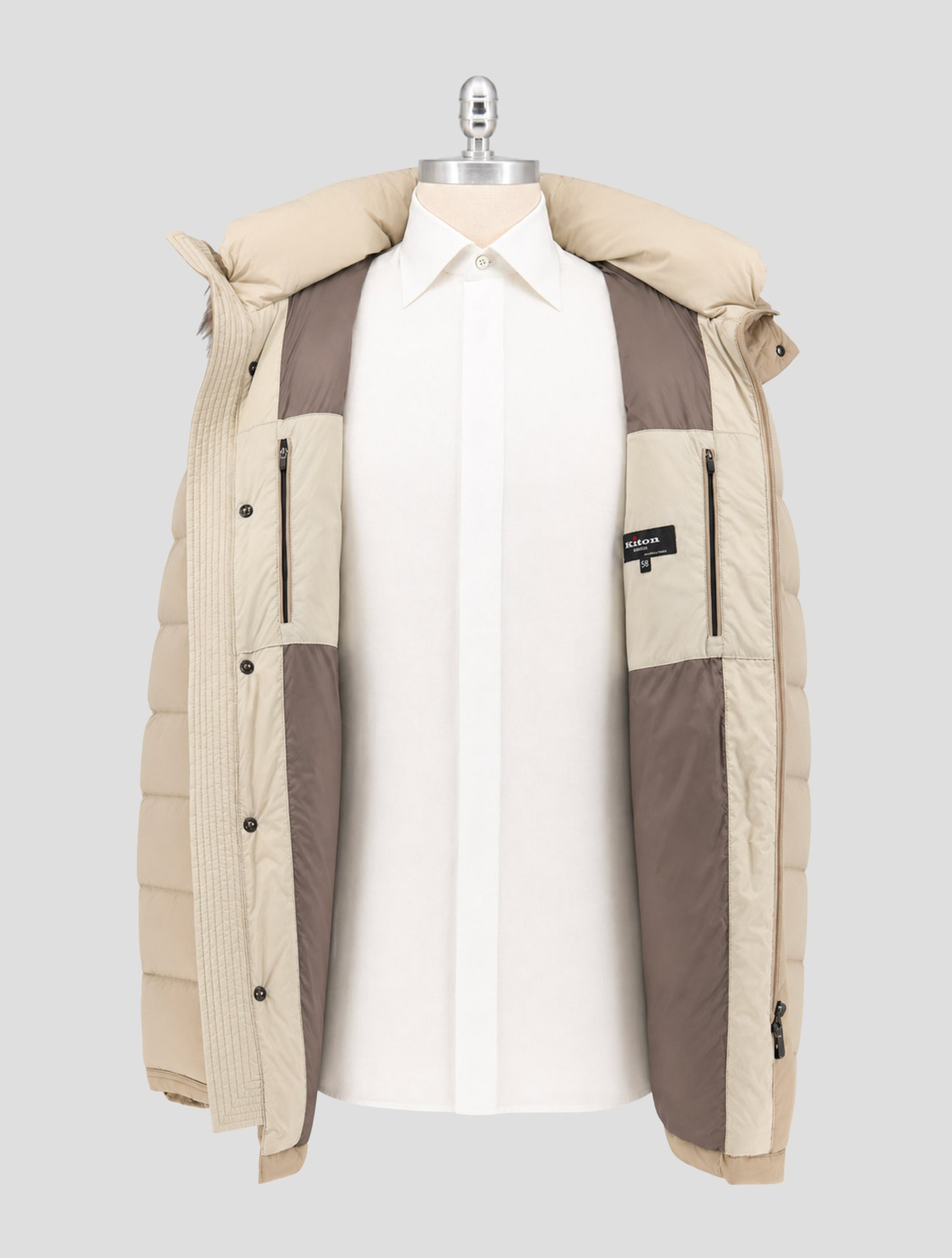 Kiton Beige Pa  Ea Coat