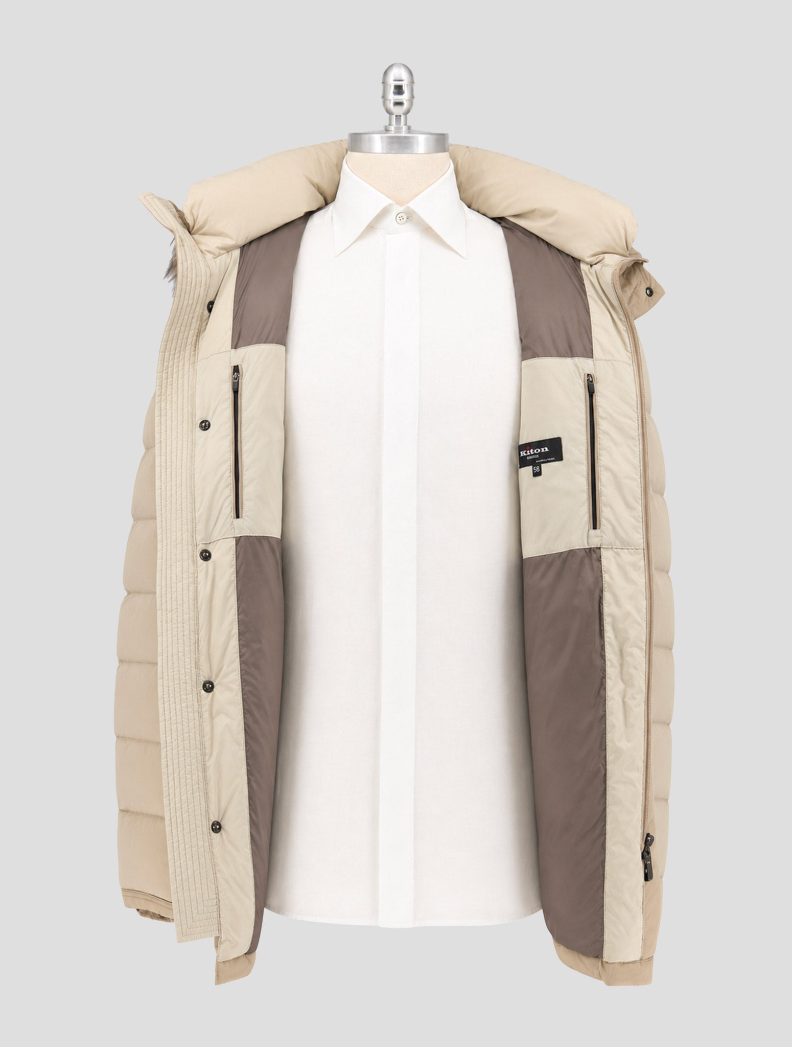 Kiton Beige Pa  Ea Coat